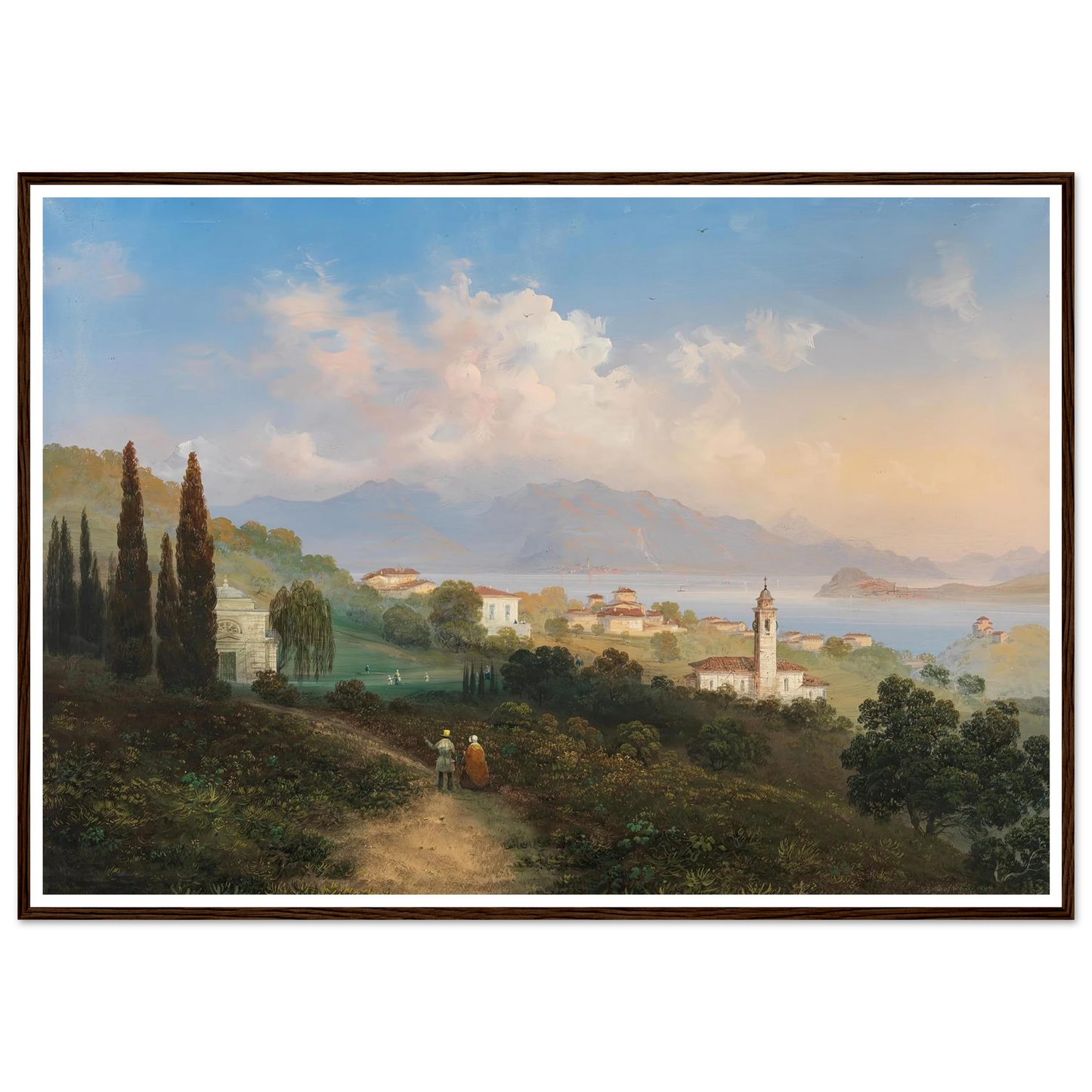A View of Lake Como and Menaggio, with Punta di Bellagio on the Right (1847) Art Print | Carlo Bossoli-Quipham Collections
