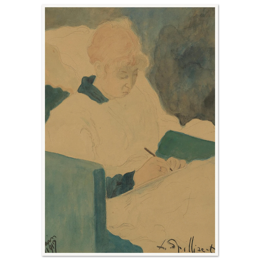 De briefschrijfster (1917) Art Print | Leon Spilliaert-Quipham Collections