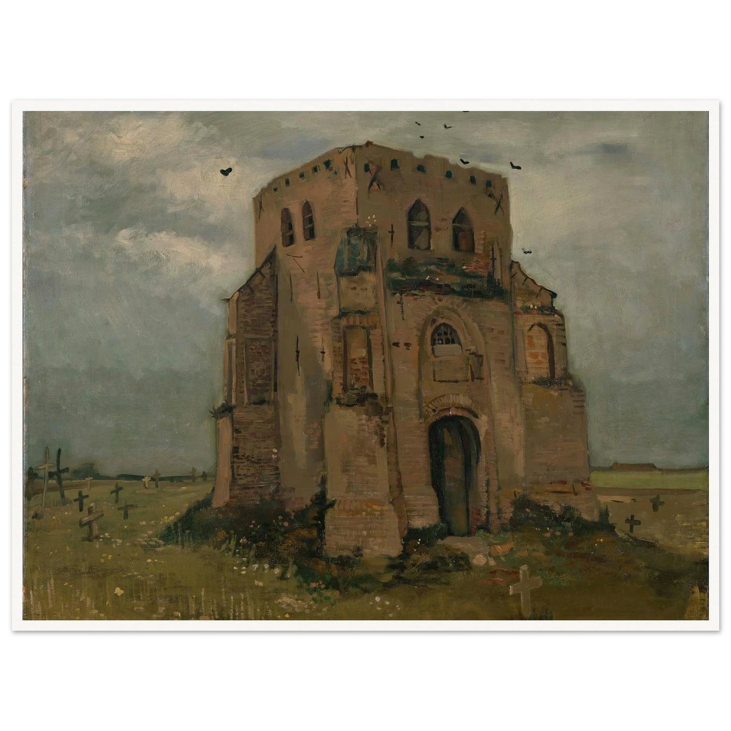 The old church tower at Nuenen (`The peasants’ churchyard’) (1885) Art Print | Vincent van Gogh-Quipham Collections