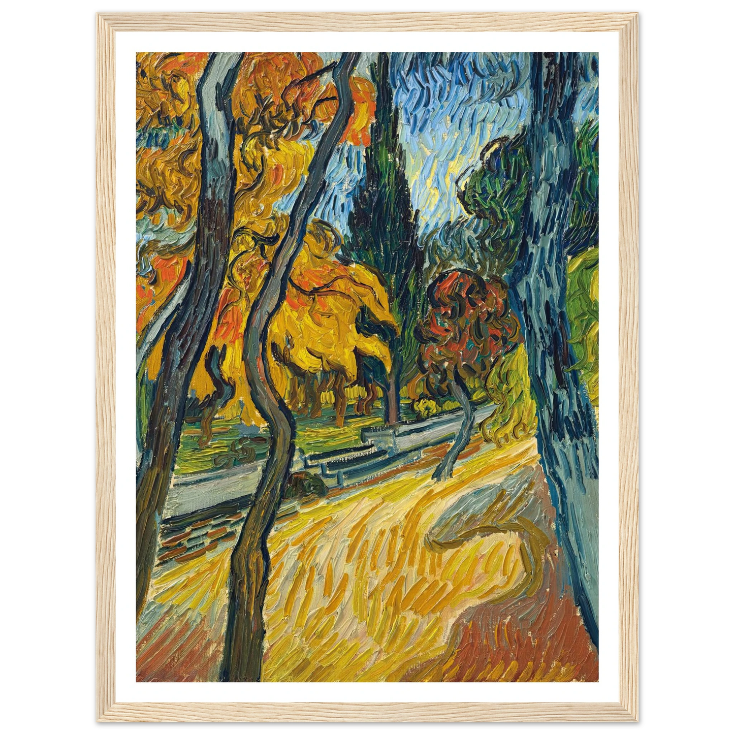 Arbres dans le jardin de l’asile (1889) Art Print | Vincent van Gogh-Quipham Collections