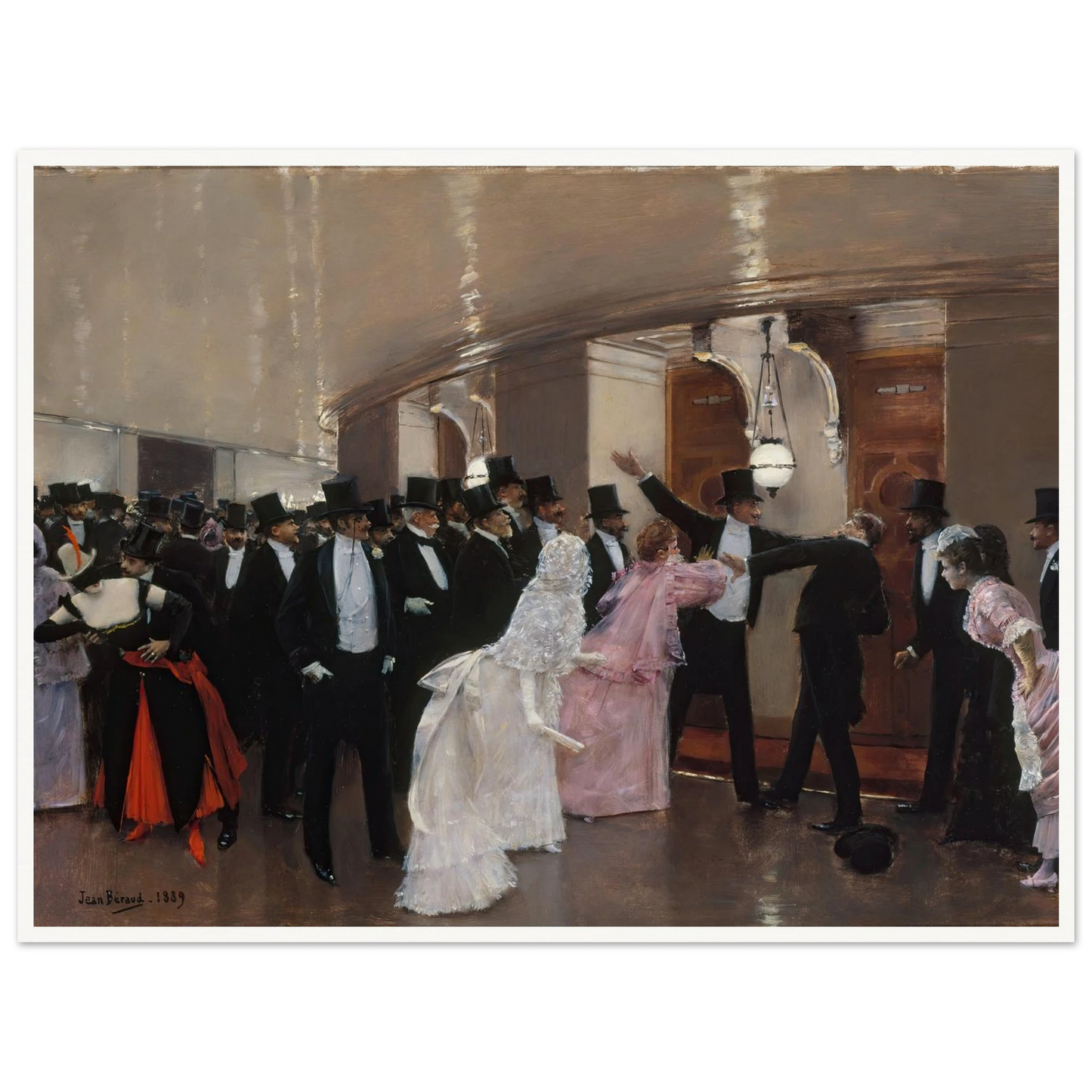 Altercation dans les couloirs de l’Opéra (1889) Art Print | Jean Beraud-Quipham Collections