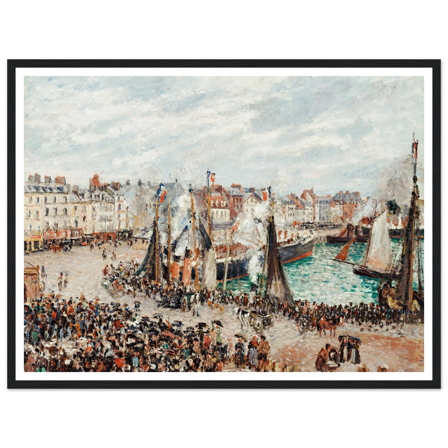 The Fish Market, Dieppe; Grey Weather, Morning (1902) Art Print | Camille Pissarro-Quipham Collections