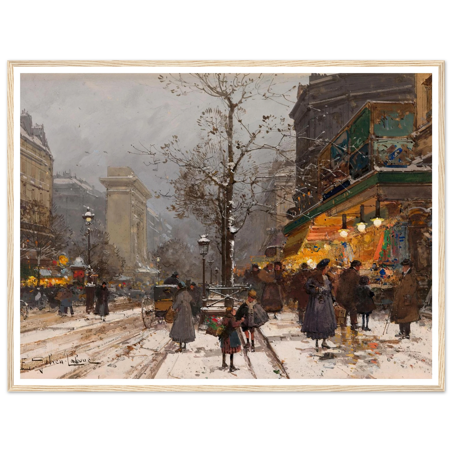 Boulevard Bonne – Nouvelle sous la neige Art Print | Eugene Galien Laloue-Quipham Collections