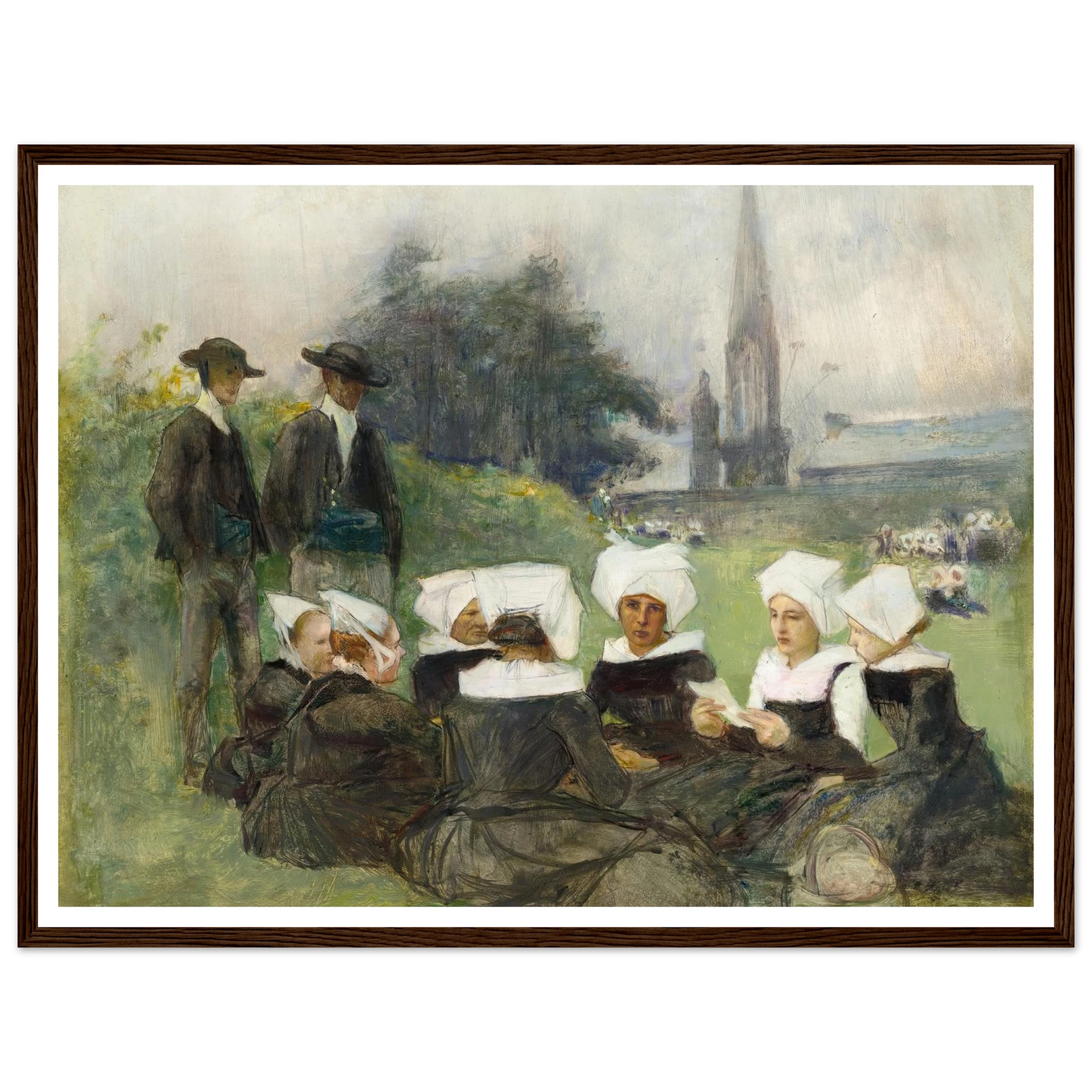 Study for Breton Women at a Pardon (c. 1887) Art Print | Pascal Adolphe Jean Dagnan Bouveret-Quipham Collections