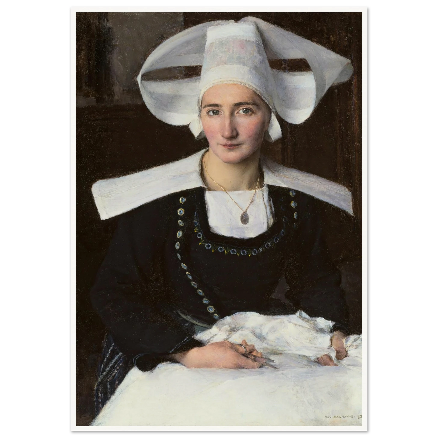 Woman from Brittany (1886) Art Print | Pascal Adolphe Jean Dagnan Bouveret-Quipham Collections