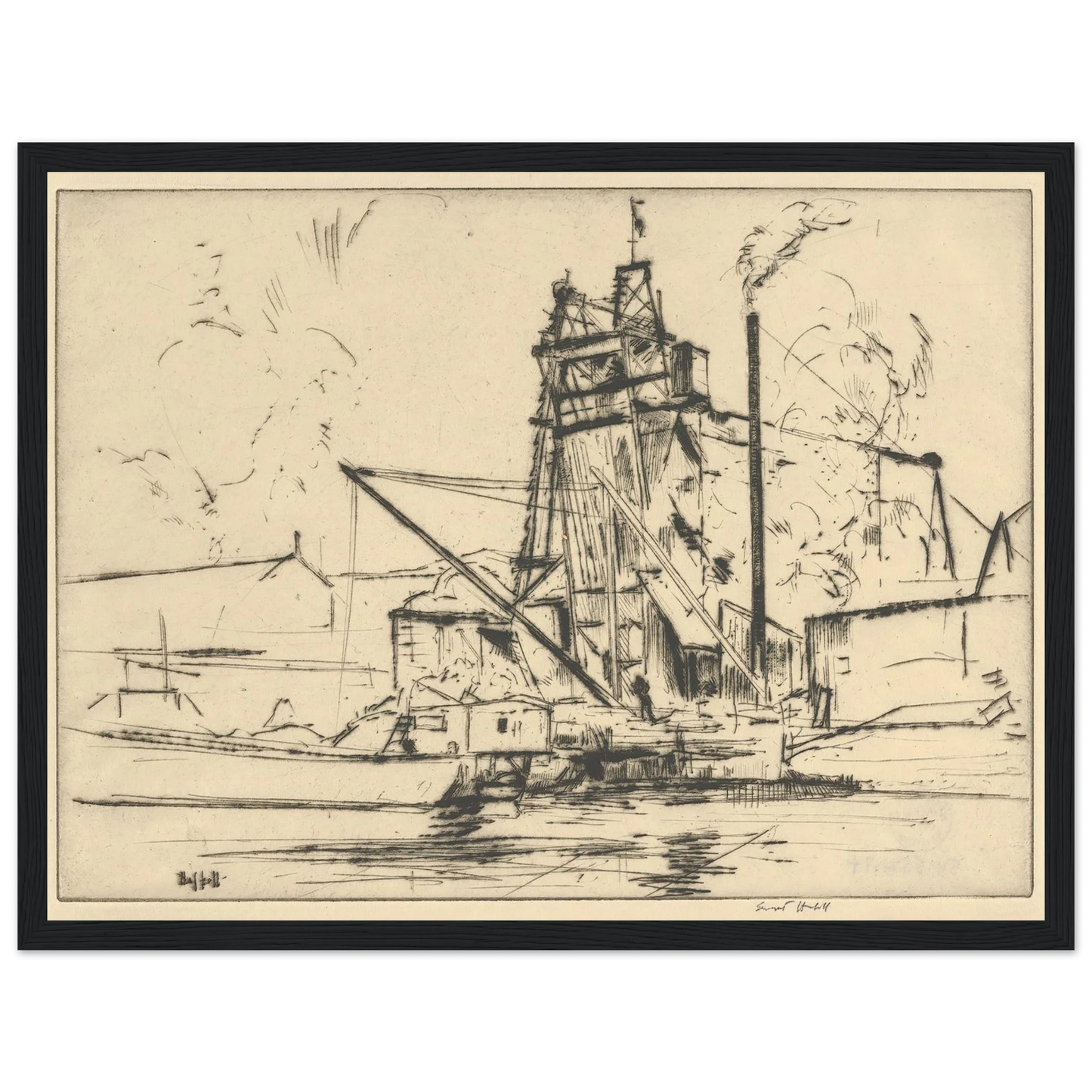 Bridgeport Docks (probably 1918) Art Print | Ernest Haskell-Quipham Collections
