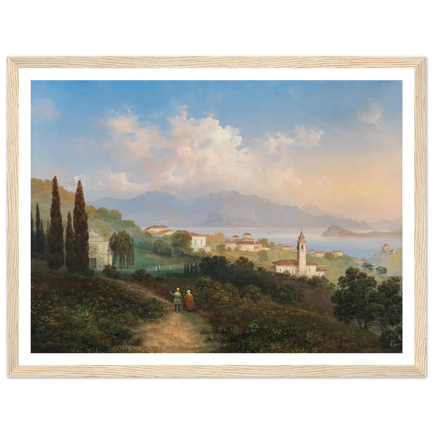 A View of Lake Como and Menaggio, with Punta di Bellagio on the Right (1847) Art Print | Carlo Bossoli-Quipham Collections