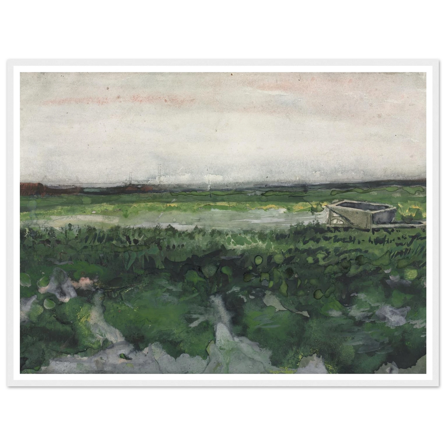 Landscape with Wheelbarrow (1883) Art Print | Vincent van Gogh-Quipham Collections