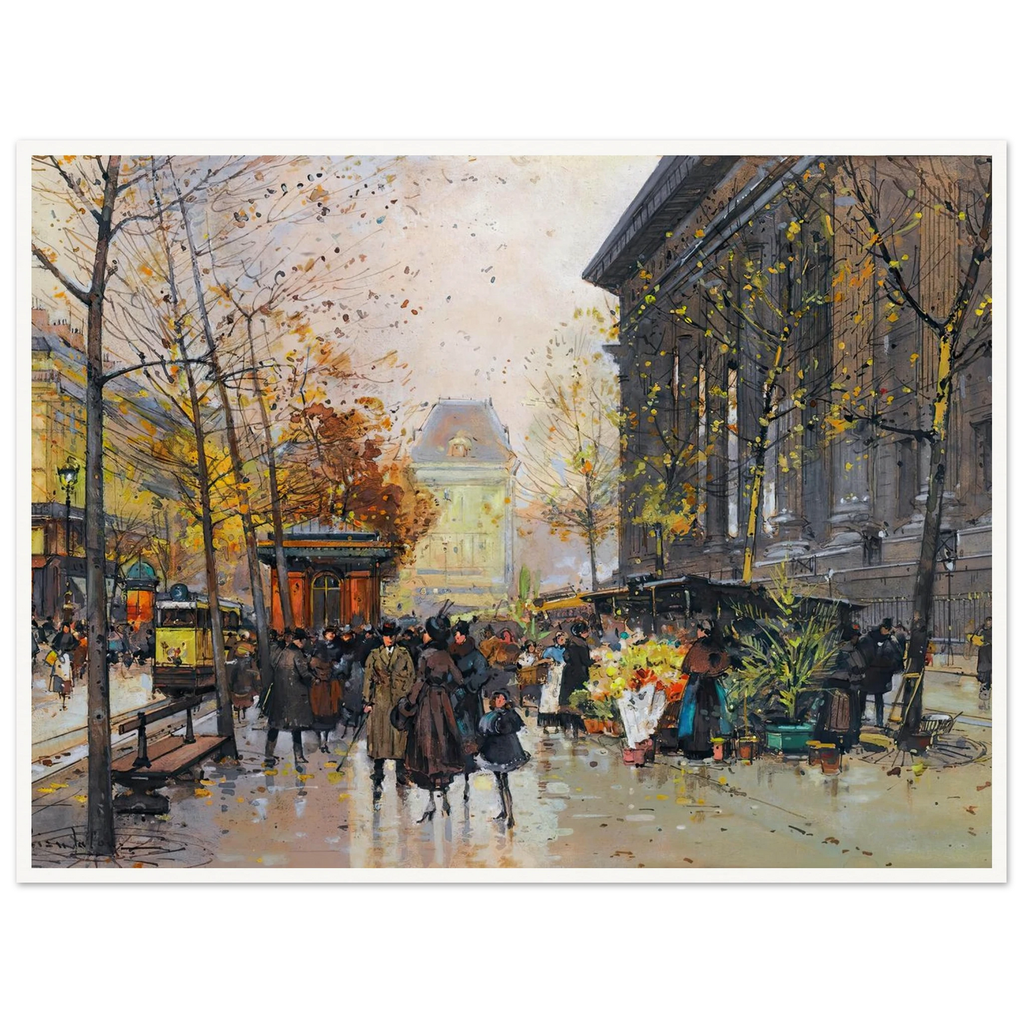 Le Marché Aux Fleurs, La Madeleine Art Print | Eugene Galien Laloue-Quipham Collections
