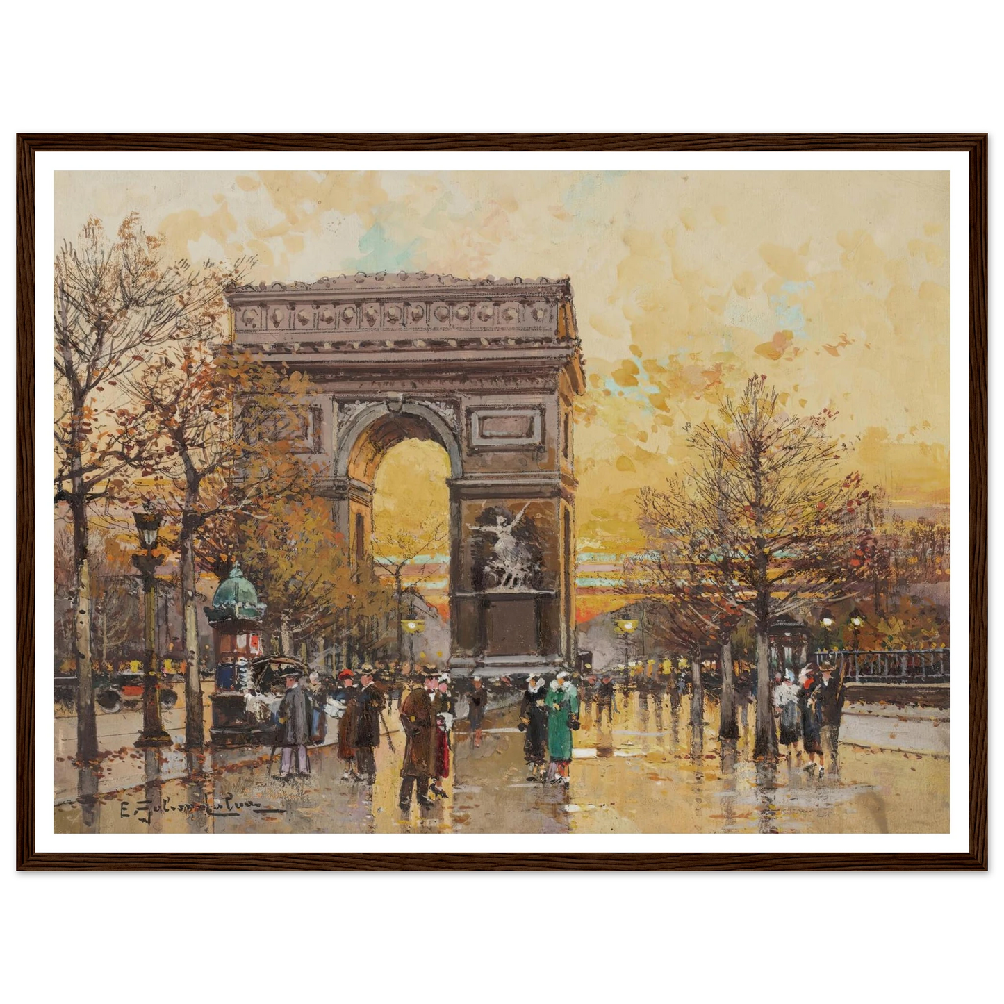 Arc de Triomphe in the Fall Art Print | Eugene Galien Laloue-Quipham Collections