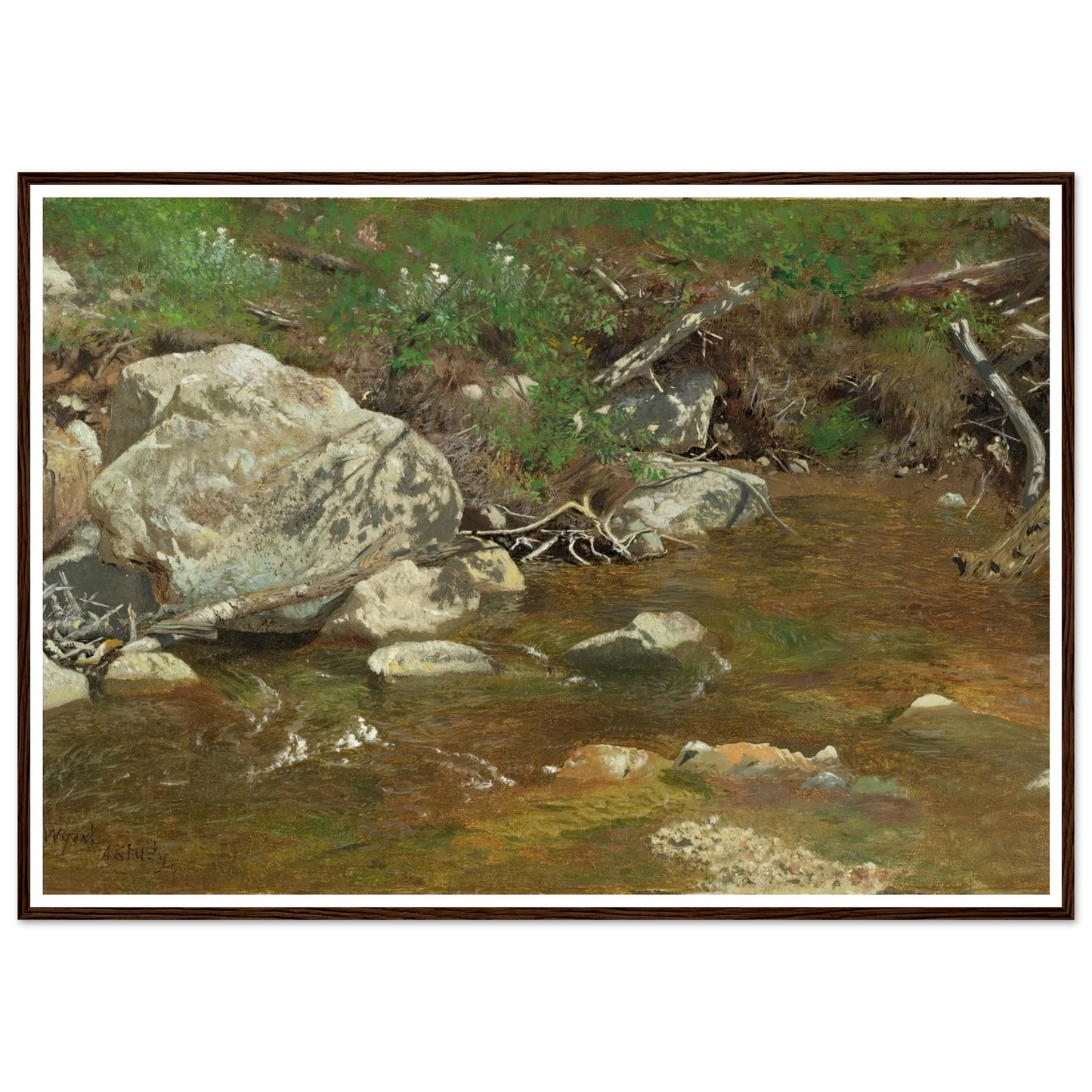 Mountain Brook; A Study (between ca. 1863 and 1869) Art Print | Alexander Helwig Wyant-Quipham Collections