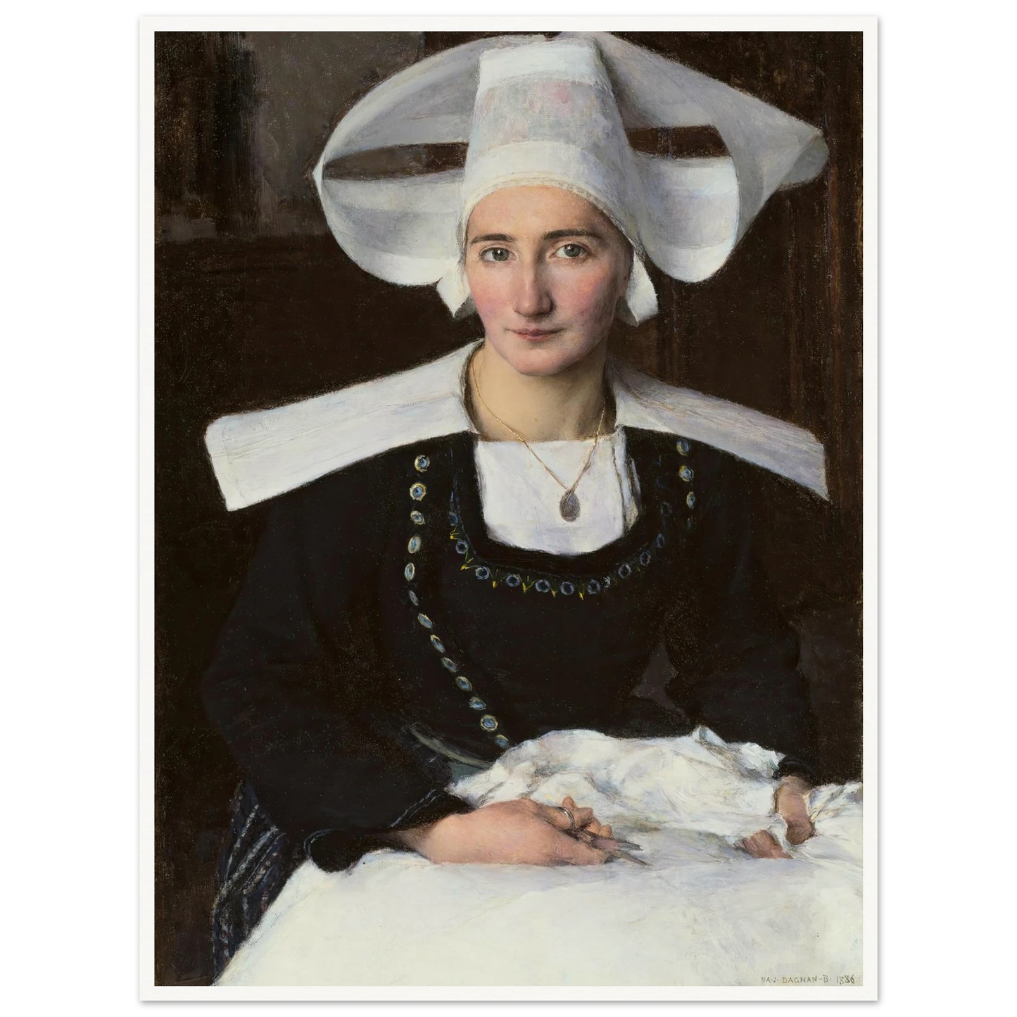 Woman from Brittany (1886) Art Print | Pascal Adolphe Jean Dagnan Bouveret-Quipham Collections