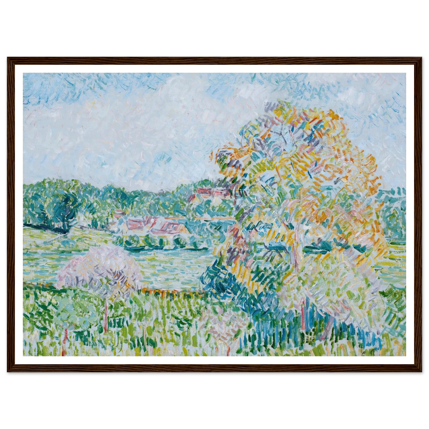 Le Grand Noyer À Eragny, Automne (circa 1890) Art Print | Camille Pissarro-Quipham Collections