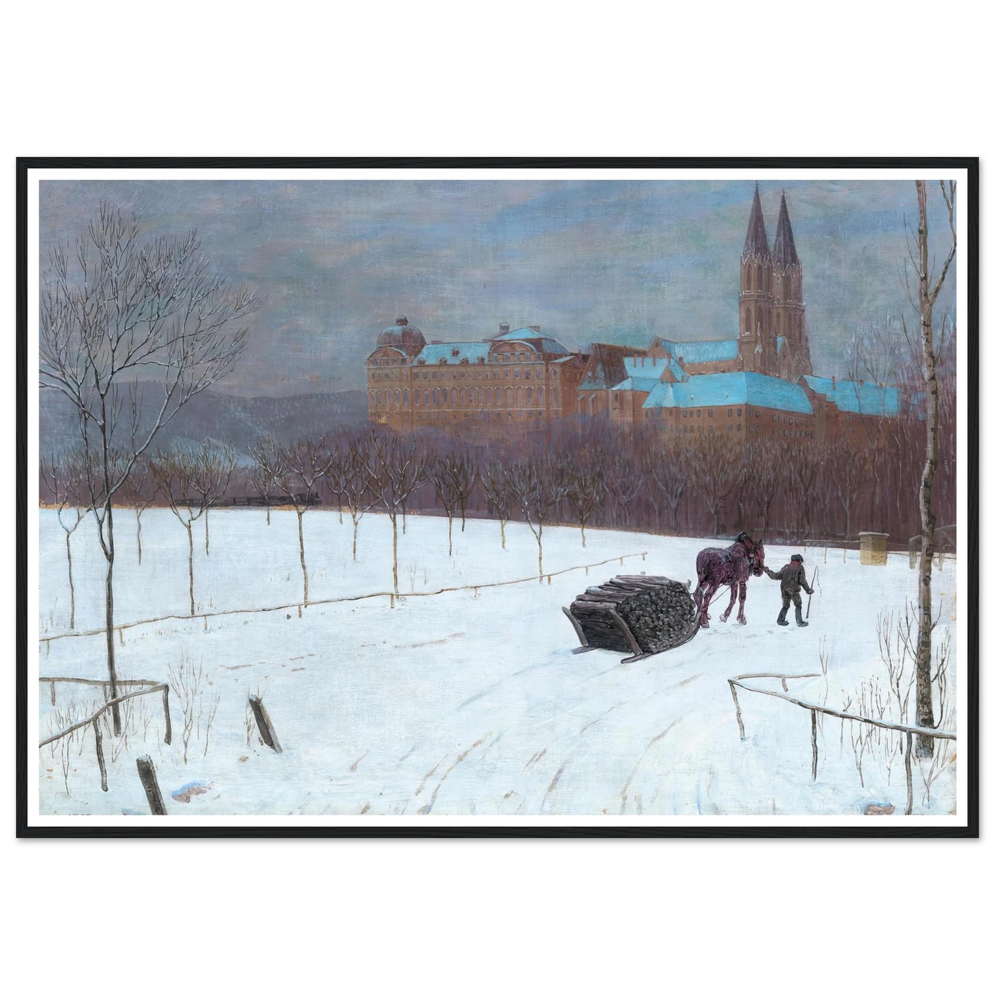 Winter landscape at Klosterneuburg (1910) Art Print | Max Kahrer-Quipham Collections