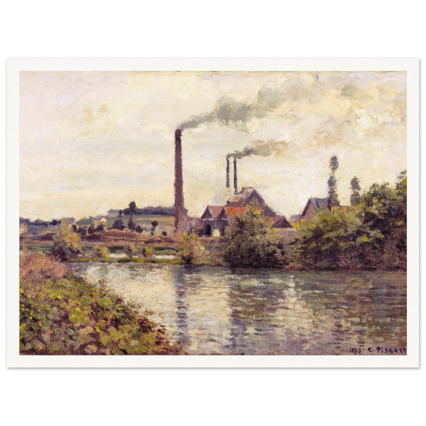 The Factory at Pontoise Art Print | Camille Pissarro-Quipham Collections
