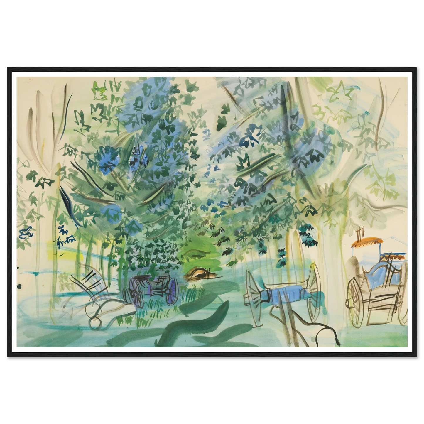 Les charrettes à Montsaunès Art Print | Raoul Dufy-Quipham Collections
