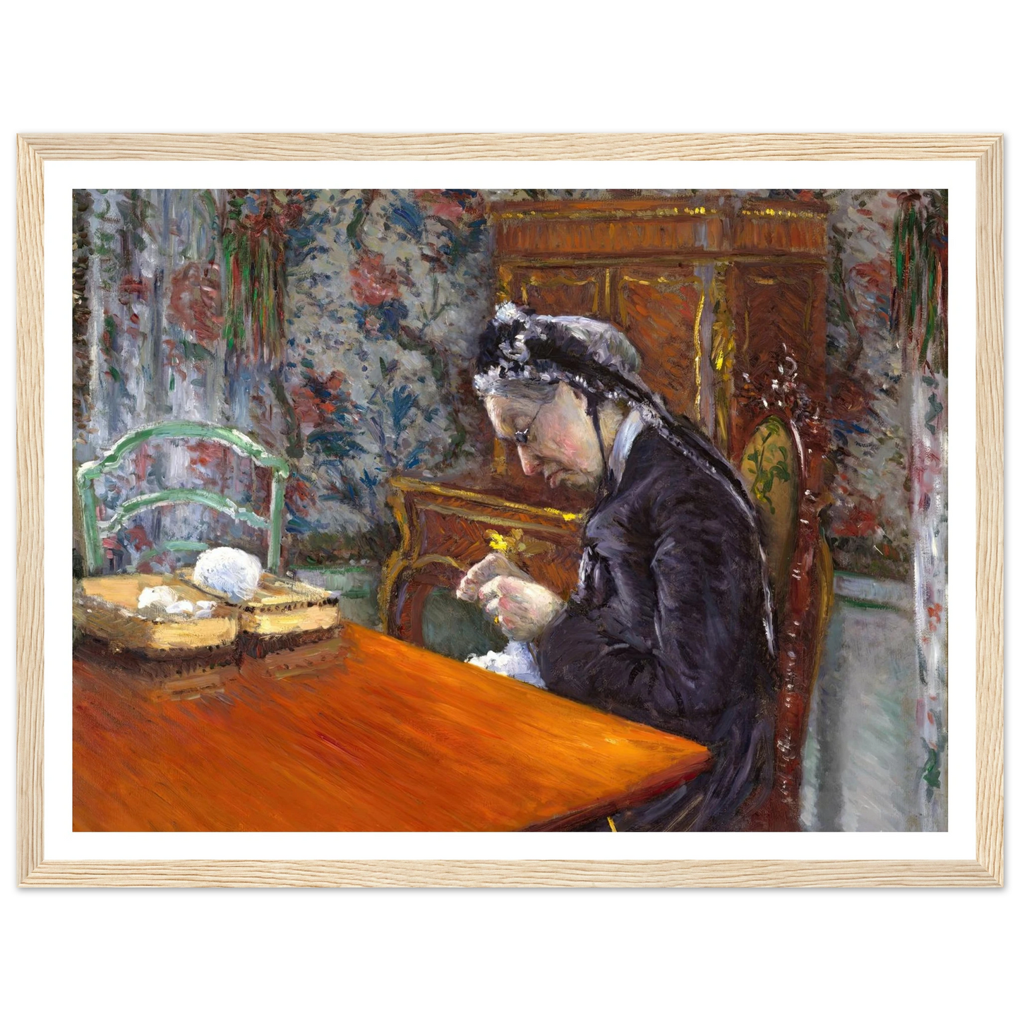 Mademoiselle Boissière Knitting (1877) Art Print | Gustave Caillebotte-Quipham Collections
