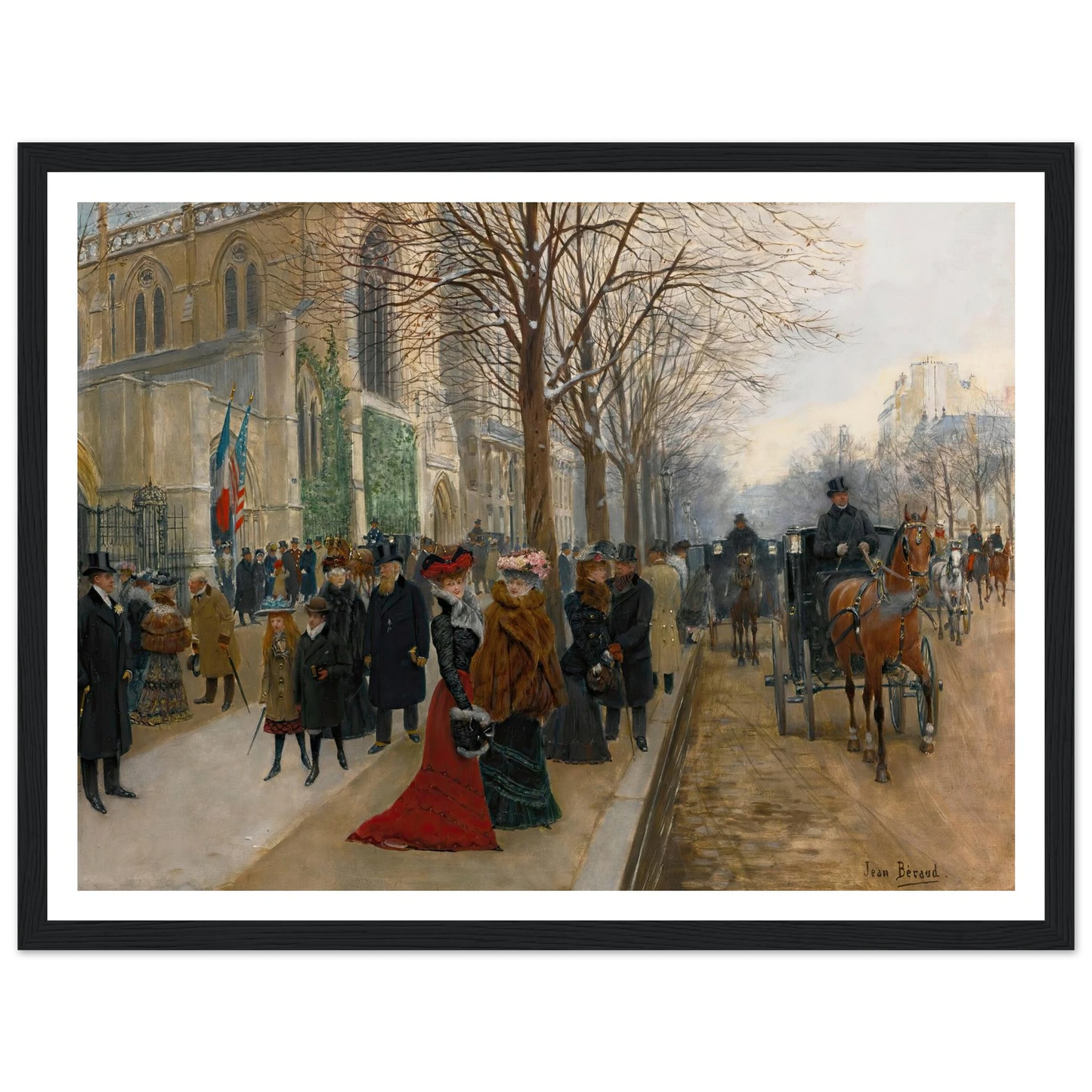 Après L’office À L’église De La Sainte Trinité, Noël 1890 (1890) Art Print | Jean Beraud-Quipham Collections