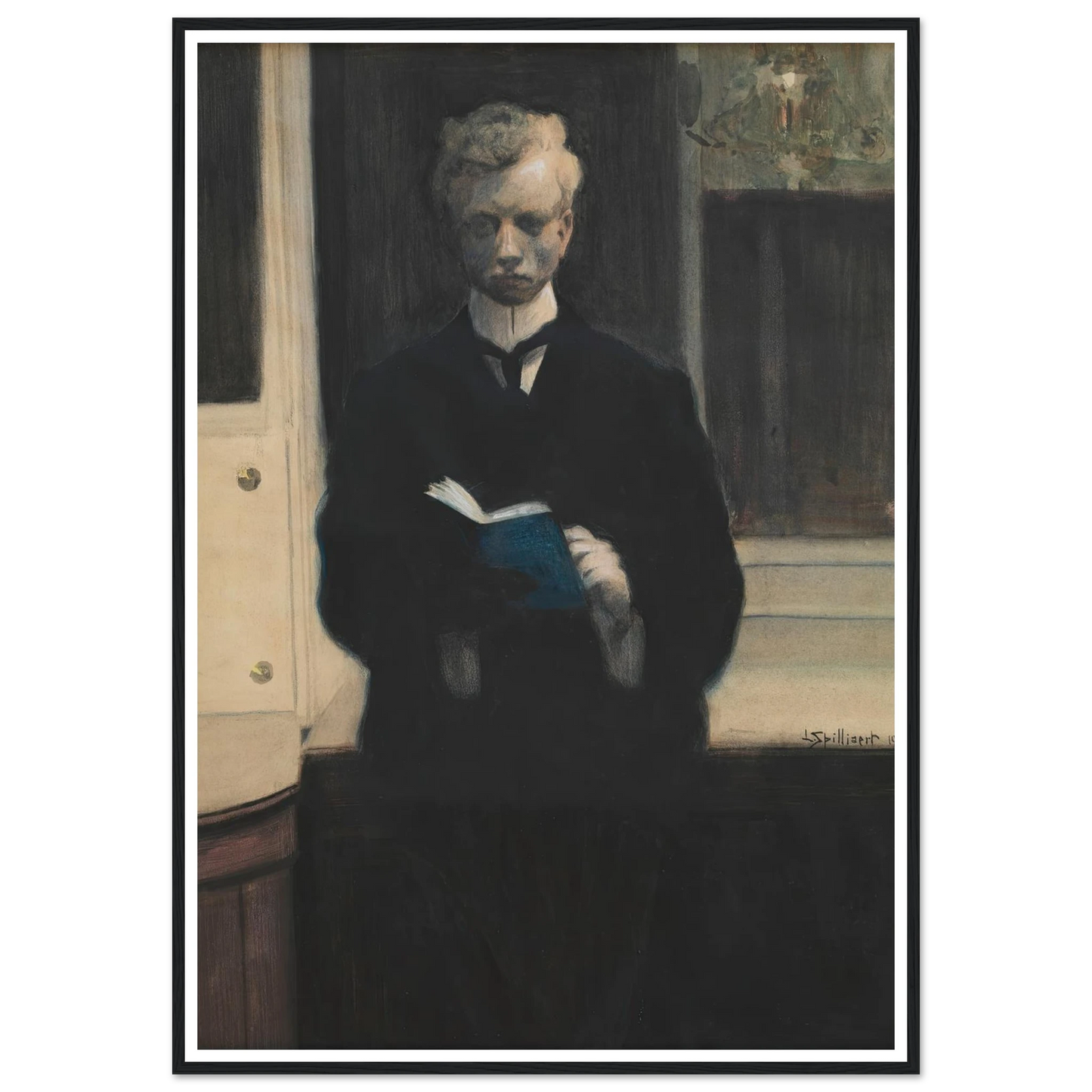 Self Portrait with Blue Sketchbook (1907) Art Print | Leon Spilliaert-Quipham Collections