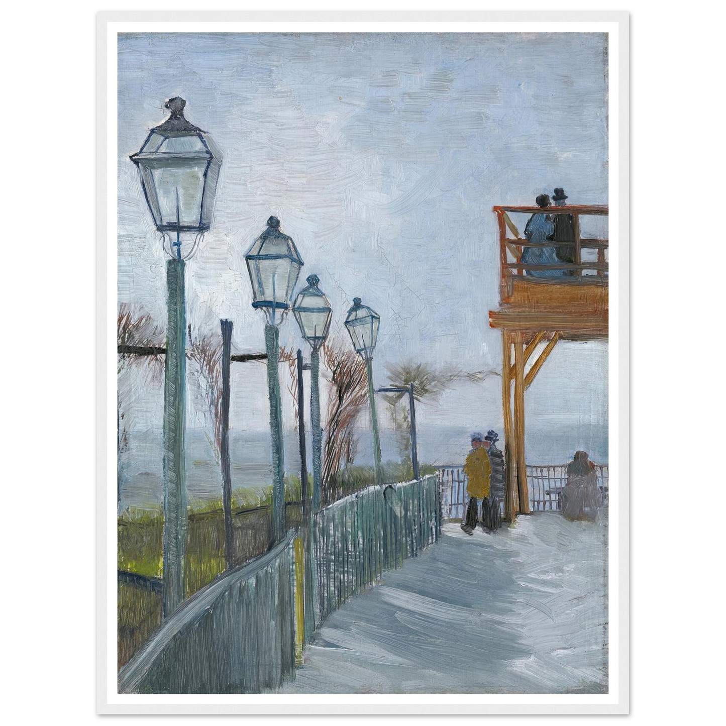 Terrace and Observation Deck at the Moulin de Blute-Fin, Montmartre (early 1887) Art Print | Vincent van Gogh-Quipham Collections