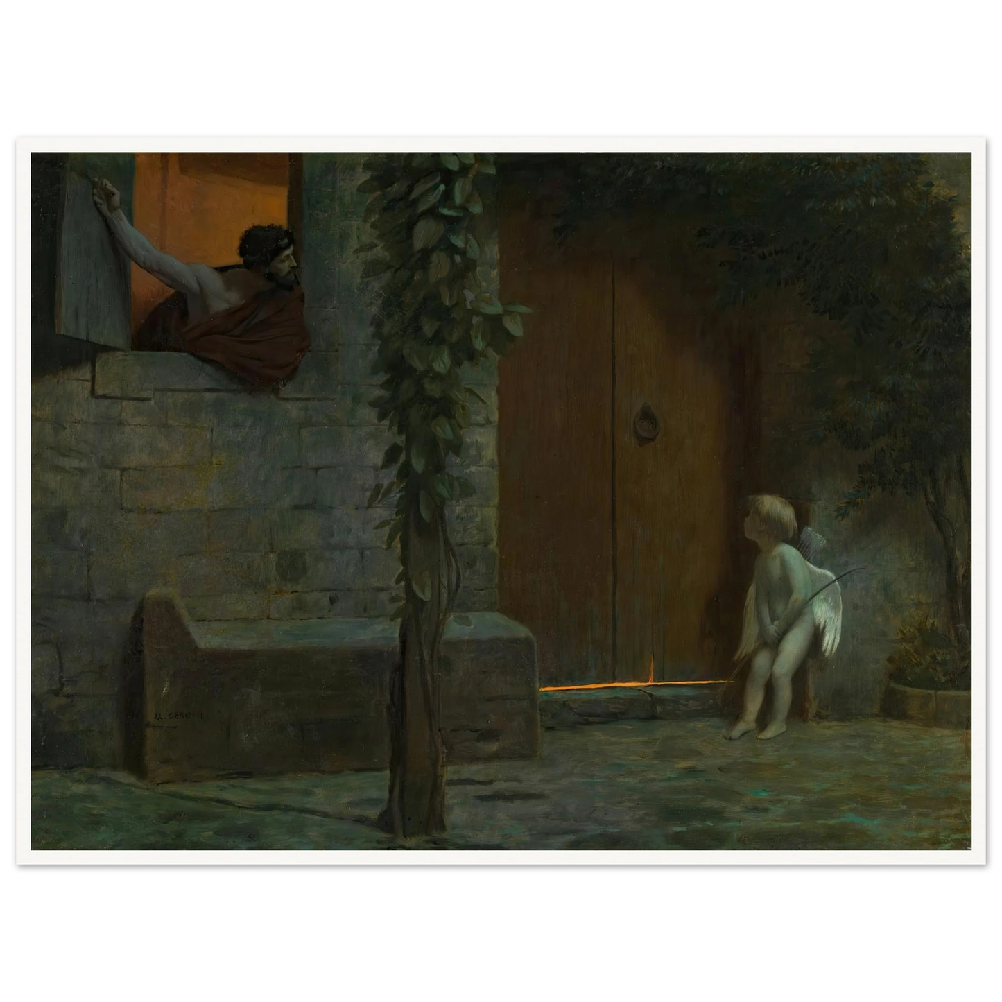 Cupid at the Door in a Rainstorm Art Print | Jean Leon Gerome-Quipham Collections
