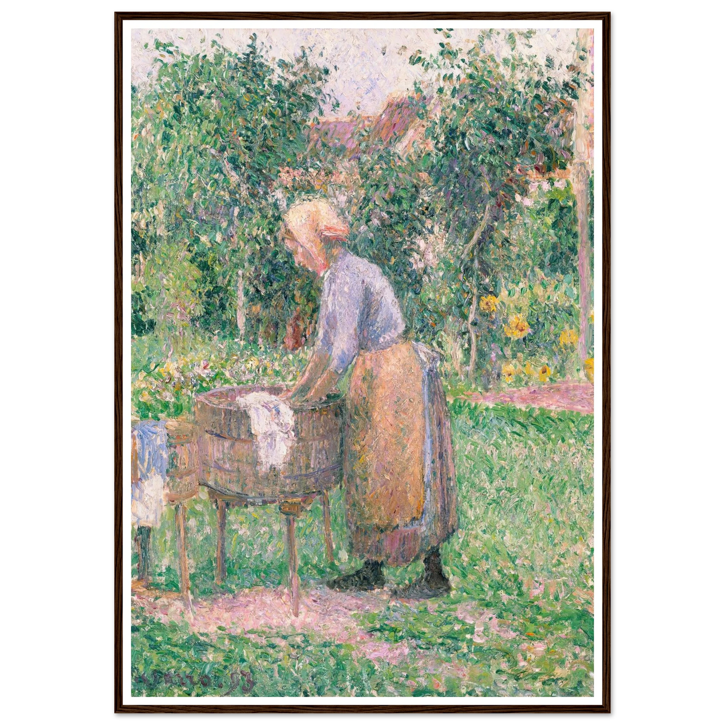 A Washerwoman at Éragny (1893) Art Print | Camille Pissarro-Quipham Collections