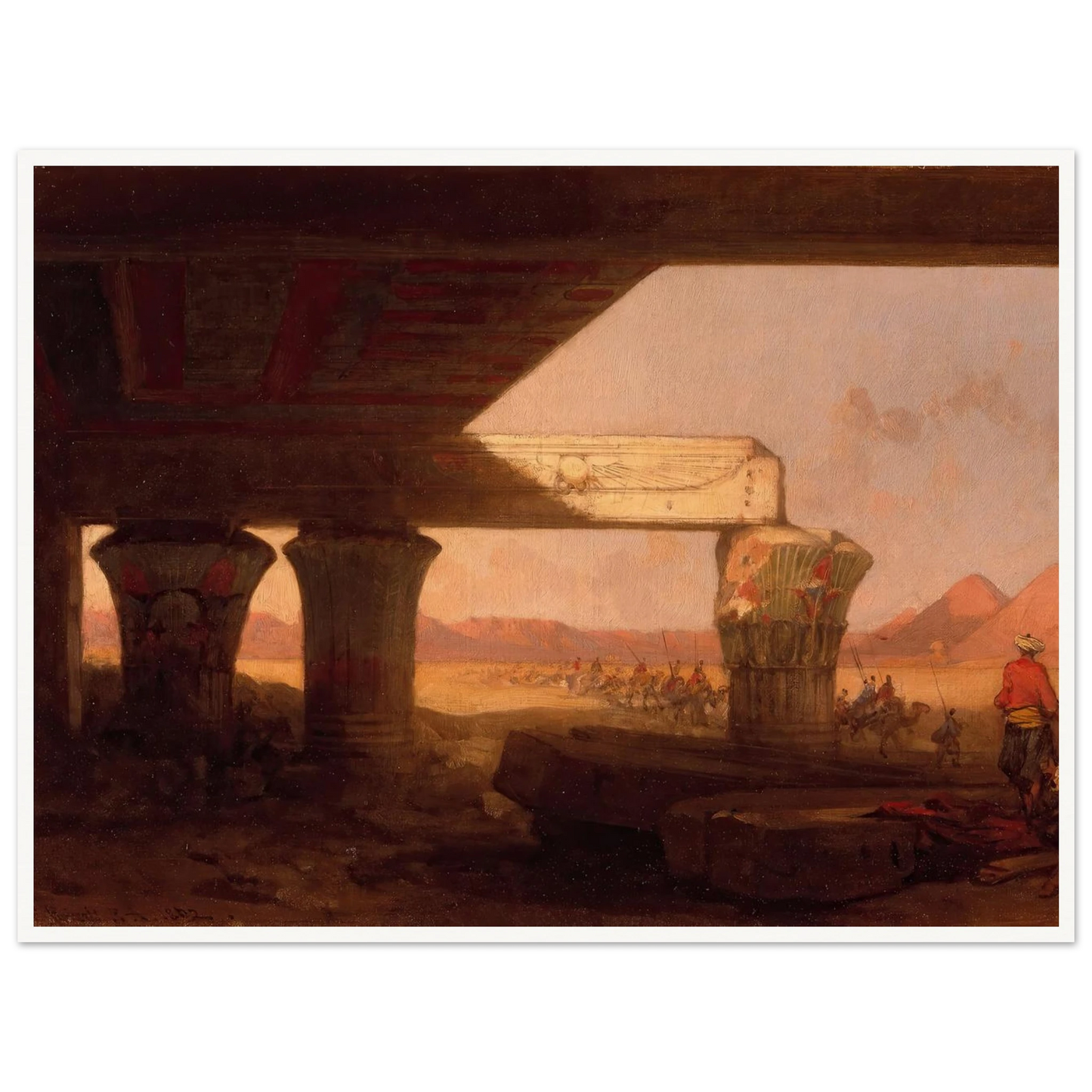 Egyptian Landscape with a Distant View of the Pyramids (1862) Art Print | David Roberts-Quipham Collections