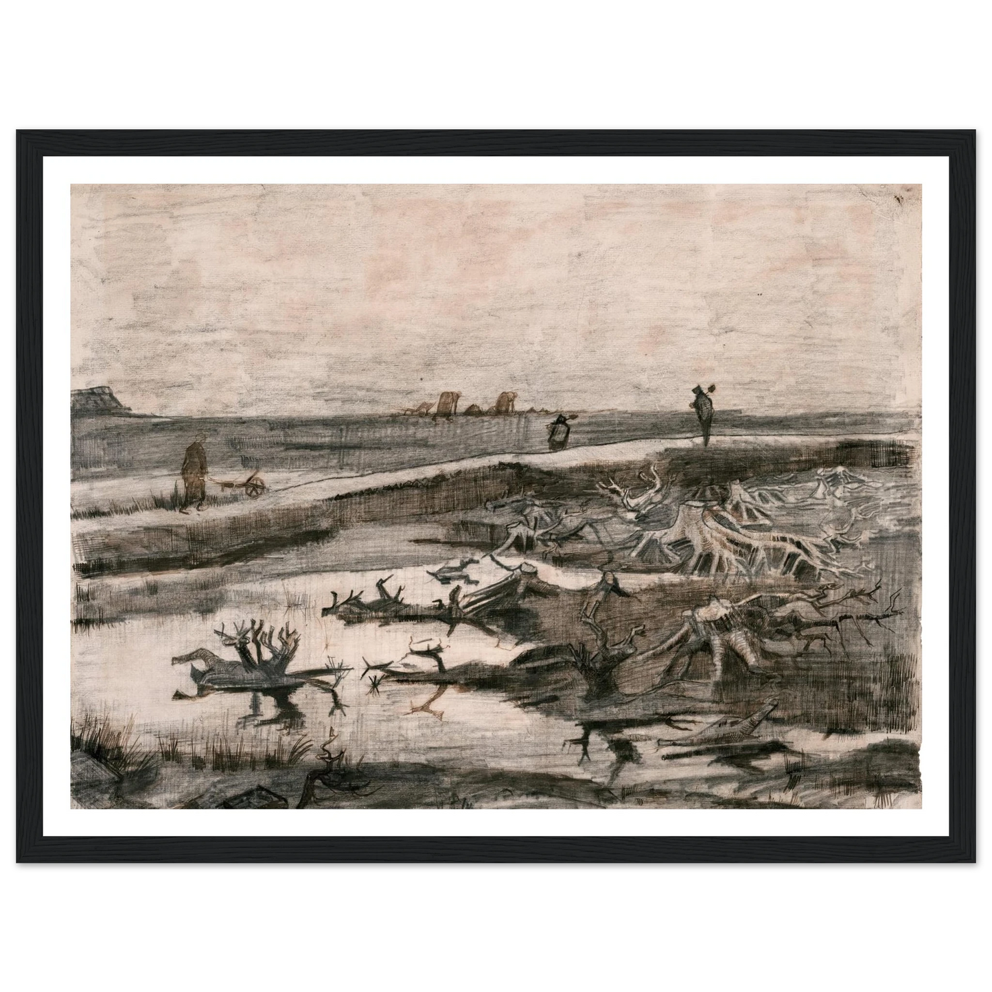 Landscape with Bog Trunks (Travaux aux Champs) (1883) Art Print | Vincent van Gogh-Quipham Collections
