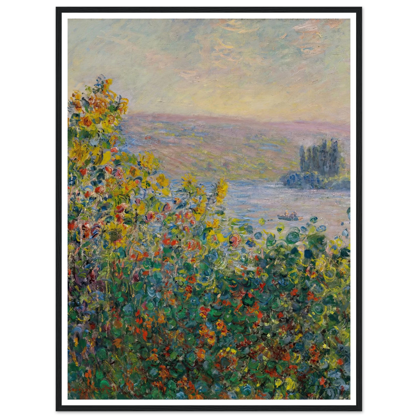 Flower Beds at Vétheuil (1881) Art Print | Claude Monet-Quipham Collections