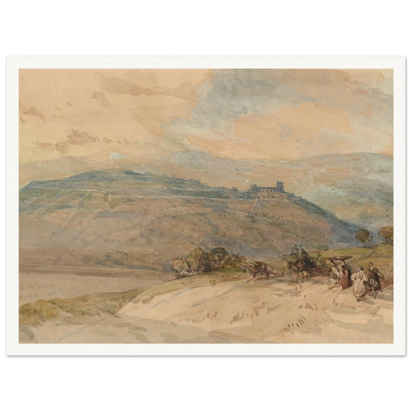 Distant view of Sebaste, Ancient Samaria (1839) Art Print | David Roberts-Quipham Collections