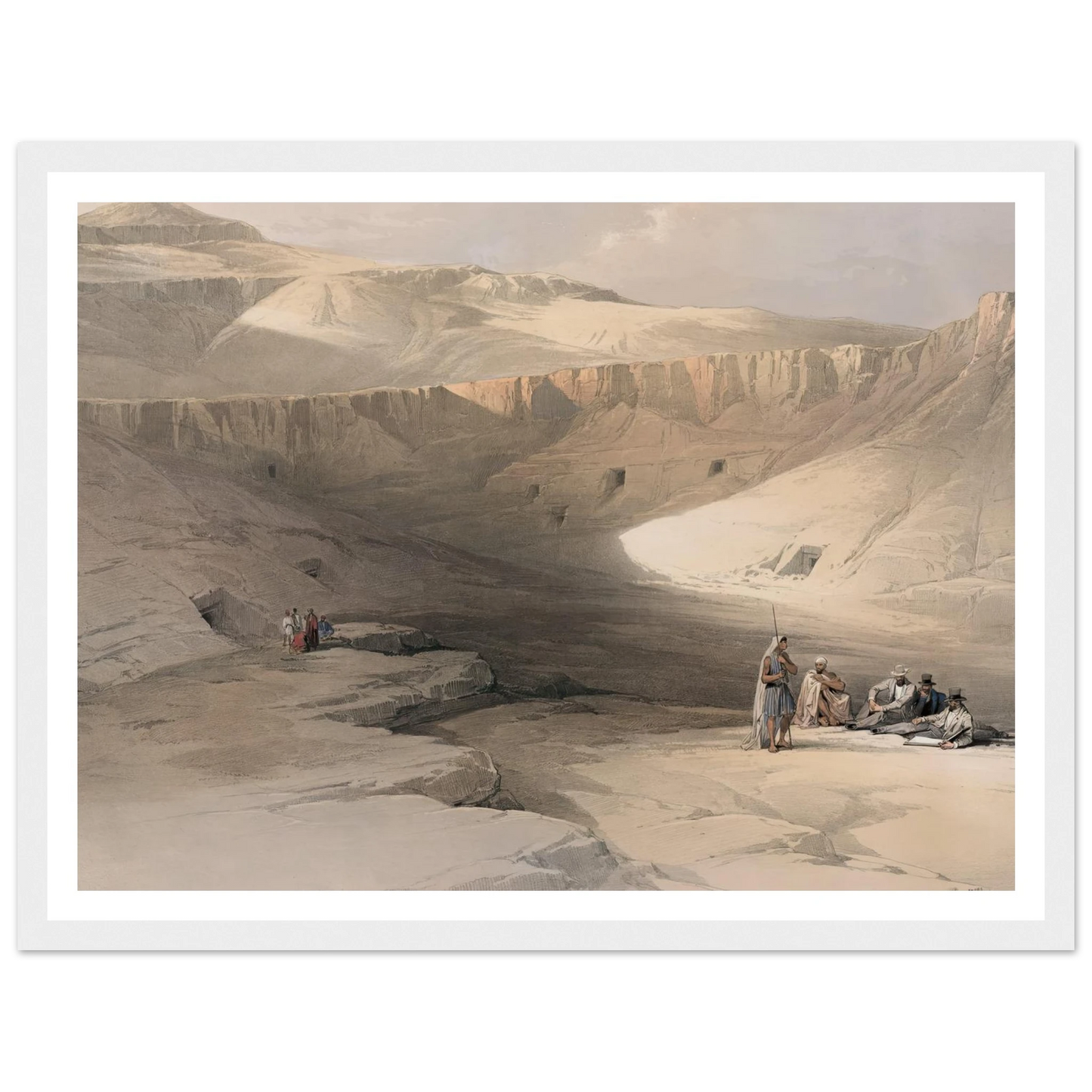 Entrance to the tombs of the kings of Thebes. Bab-el-Malouk [Bîbân al-Mulûk]. (1846-1849) Art Print | David Roberts-Quipham Collections