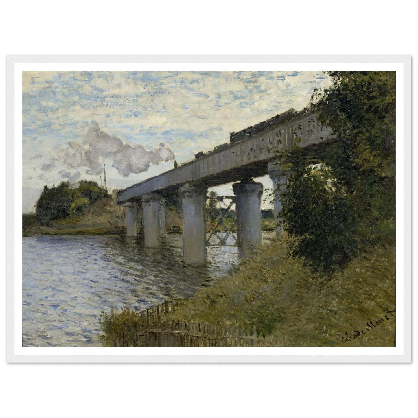 The Railroad bridge in Argenteuil (1873 - 1874) Art Print | Claude Monet-Quipham Collections