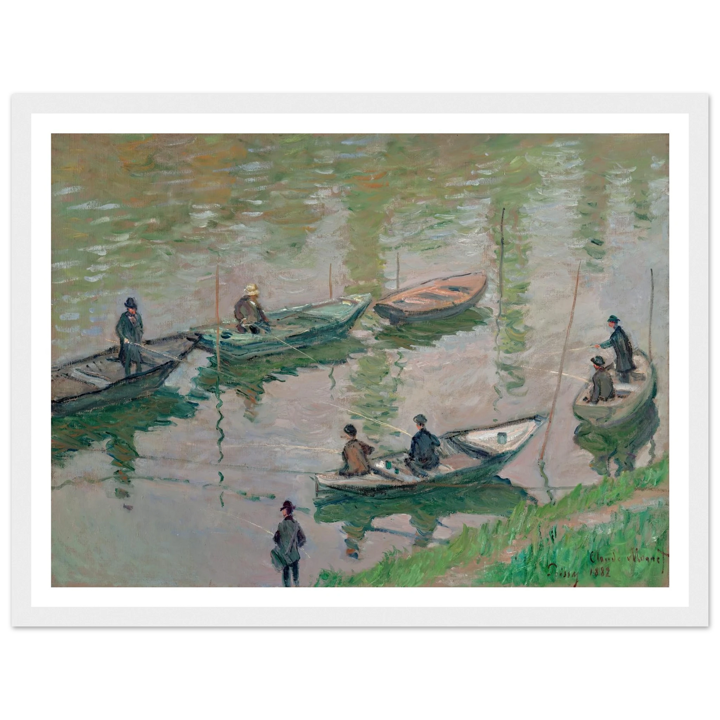 Fisherman on the Seine near Poissy (1882) Art Print | Claude Monet-Quipham Collections