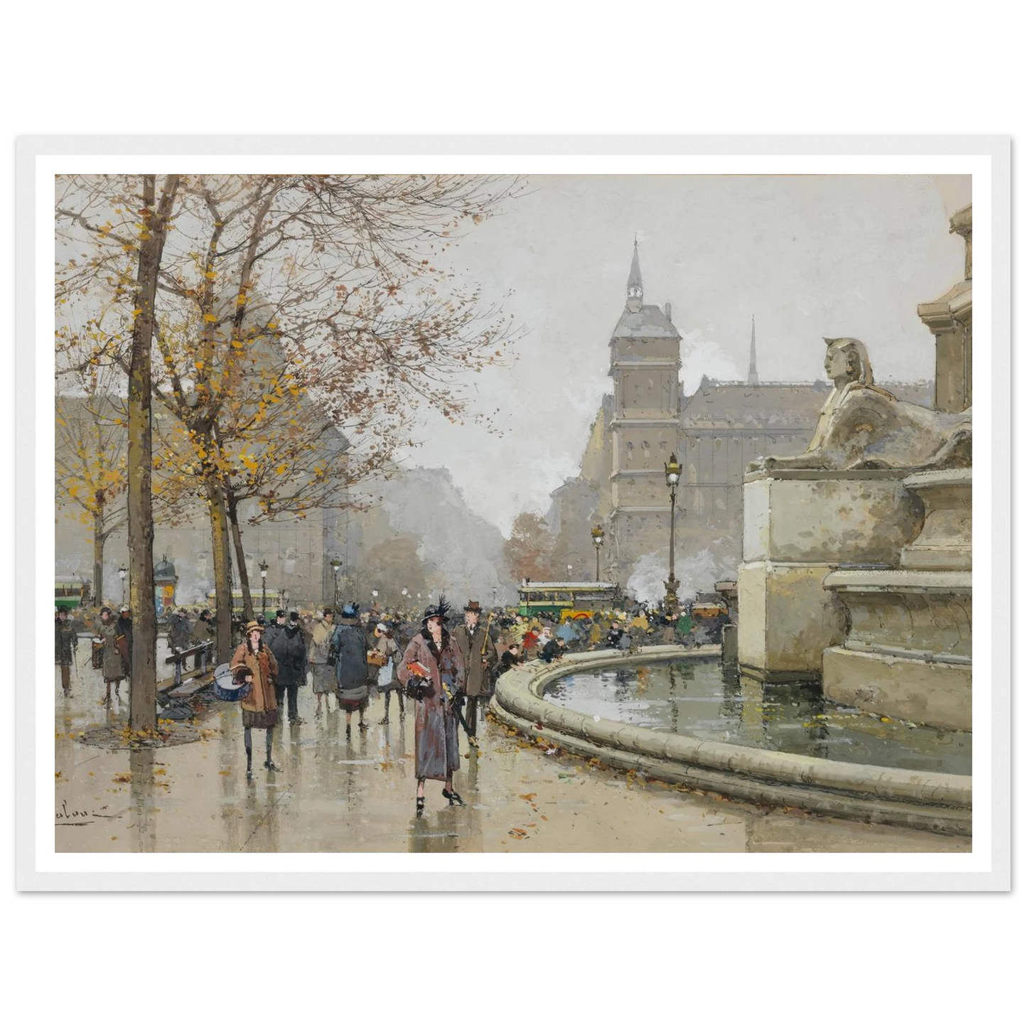 La fontaine du Palmier, place du Châtelet Art Print | Eugene Galien Laloue-Quipham Collections