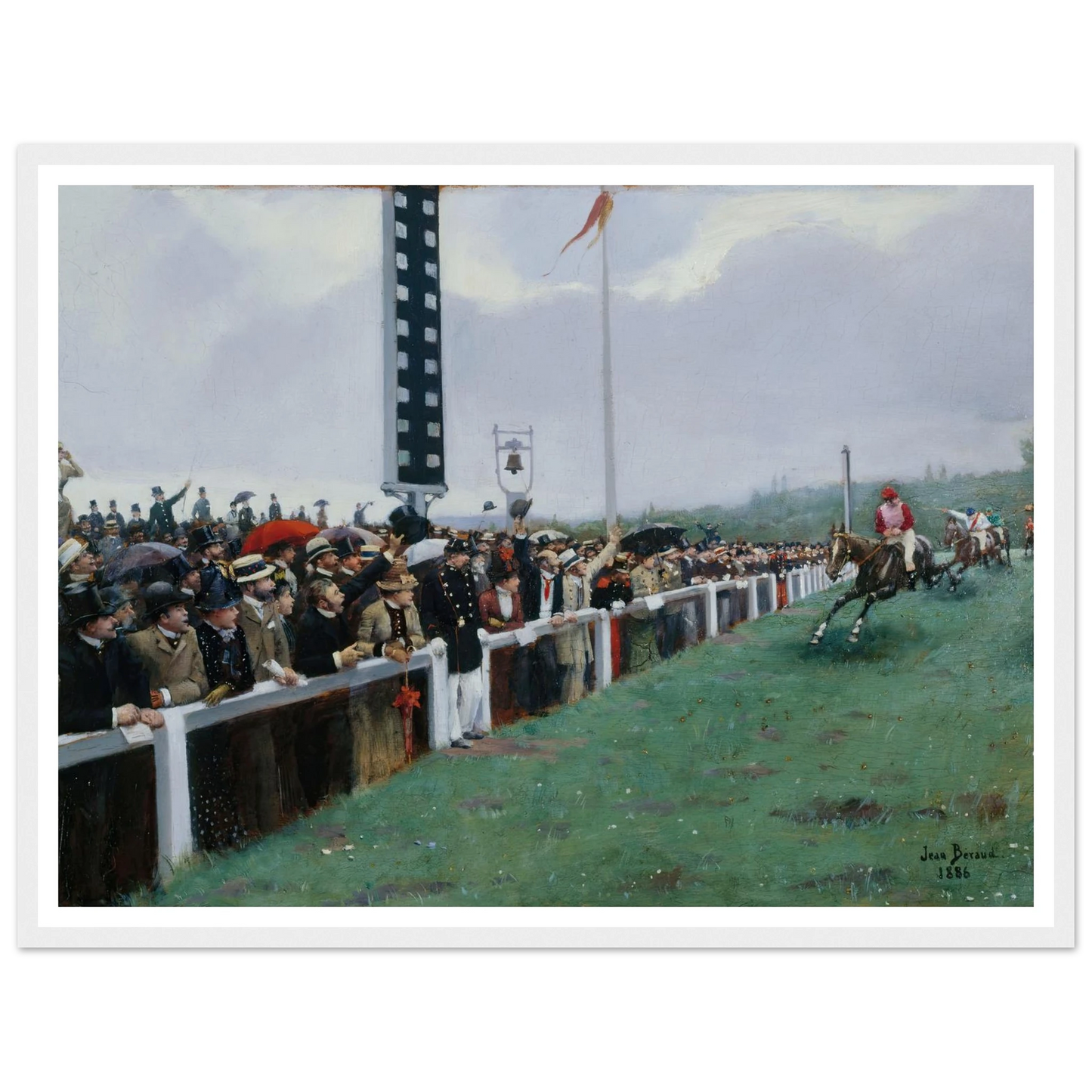 Courses à Longchamp ; l’arrivée au poteau (1886) Art Print | Jean Beraud-Quipham Collections