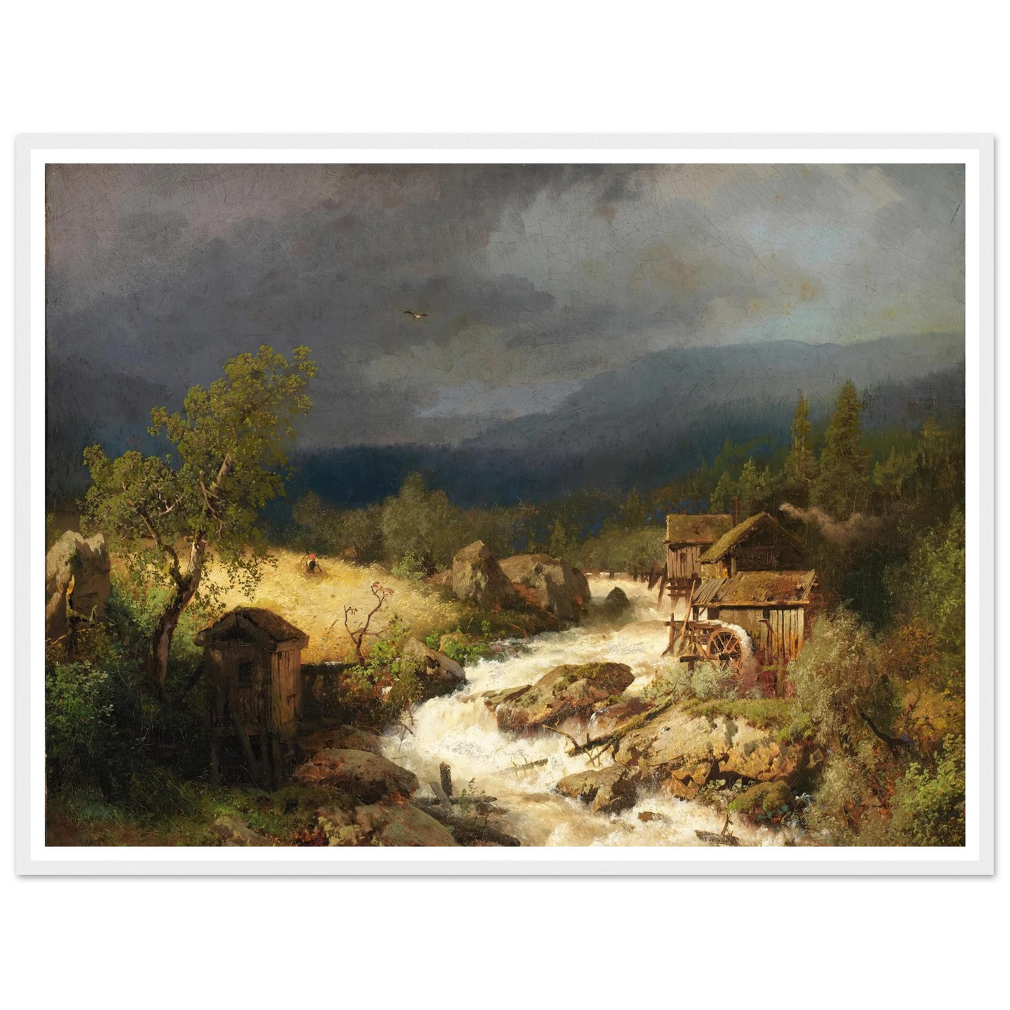 Mill on a Torrent (1871) Art Print | Hermann Ottomar Herzog-Quipham Collections