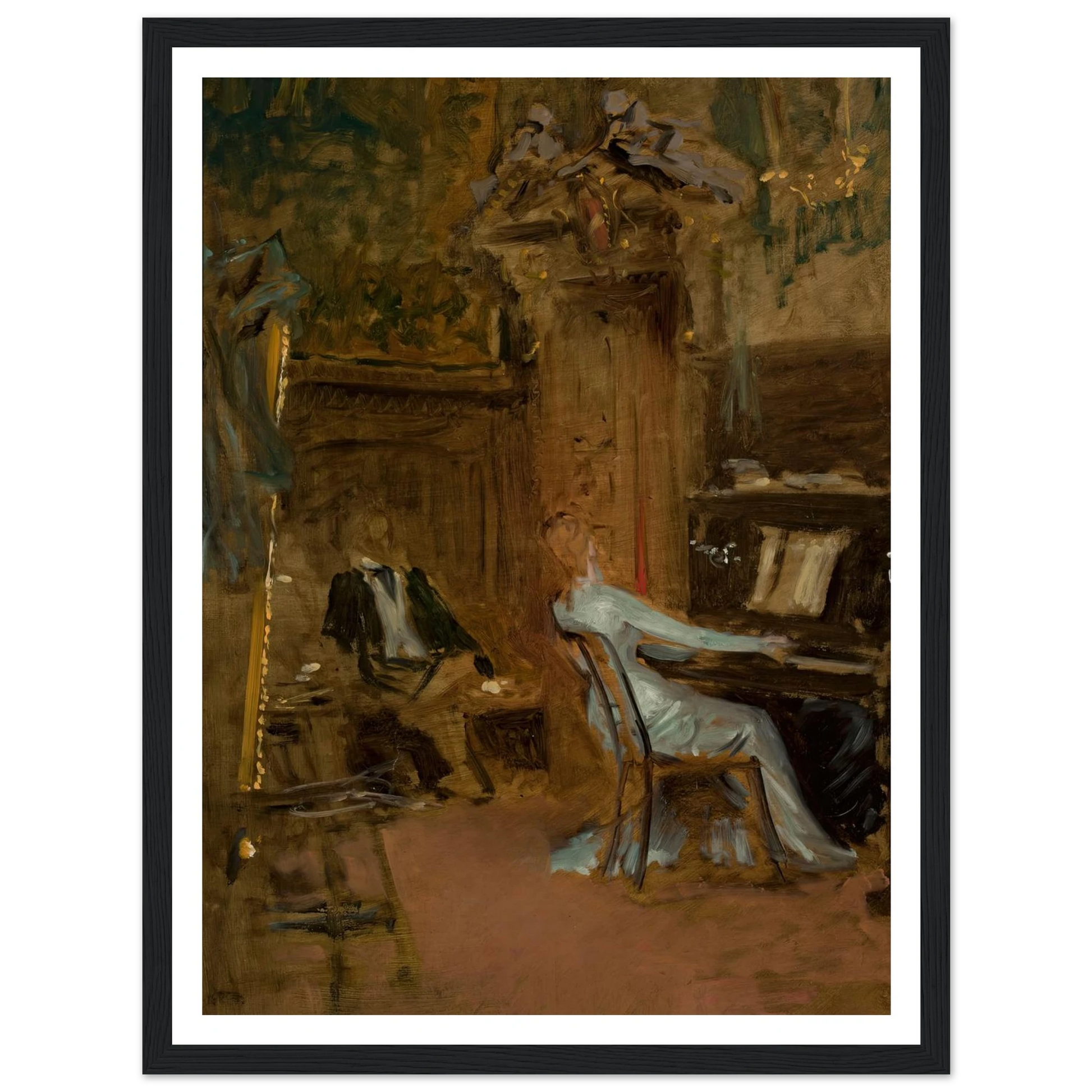 Concert in the living-room, sketch Art Print | Wladyslaw Czachorski-Quipham Collections
