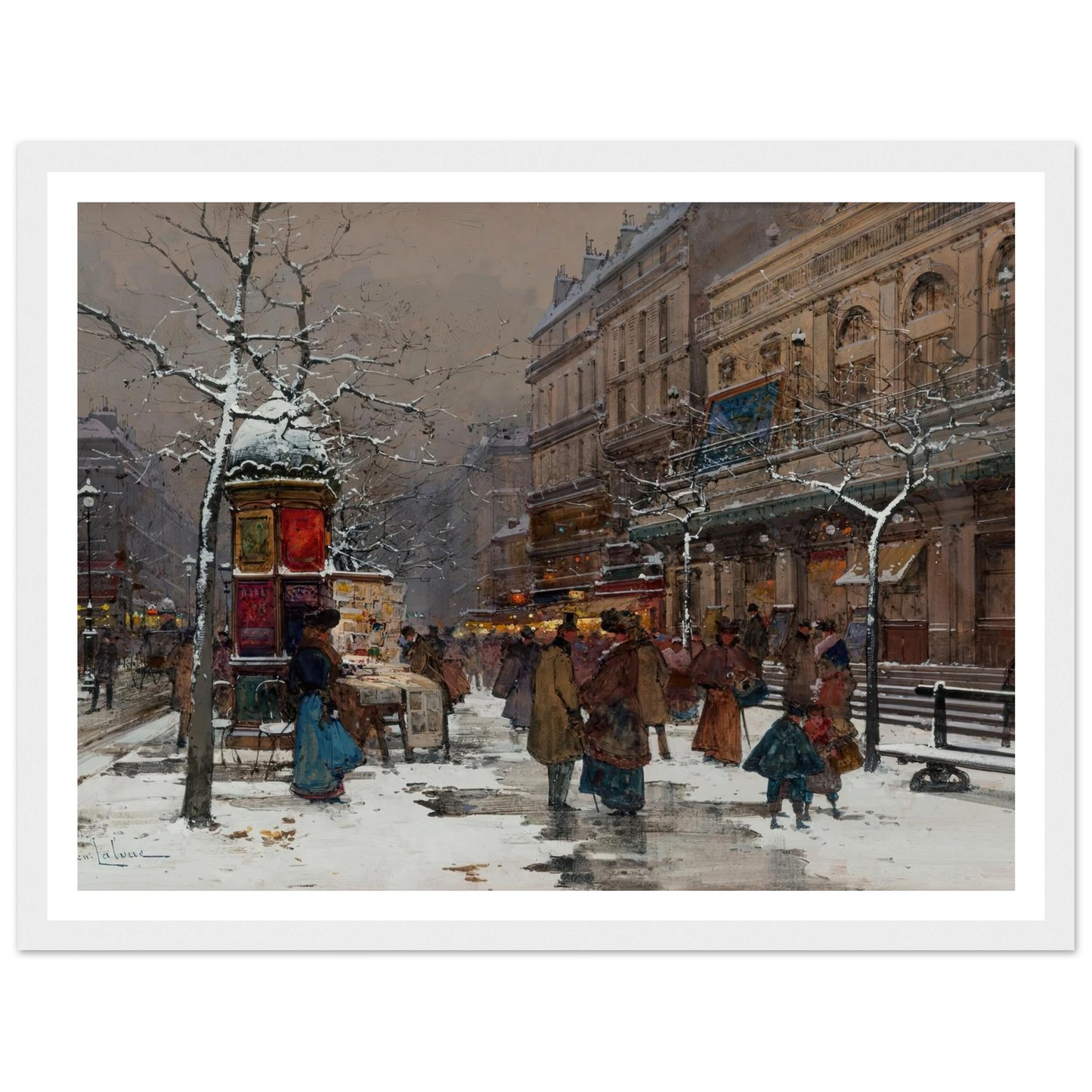 Paris, boulevard en hiver Art Print | Eugene Galien Laloue-Quipham Collections