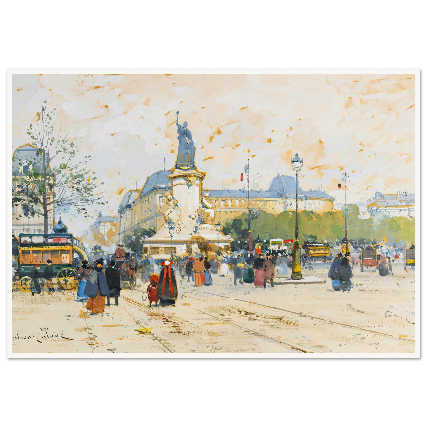 La Place De La République Art Print | Eugene Galien Laloue-Quipham Collections