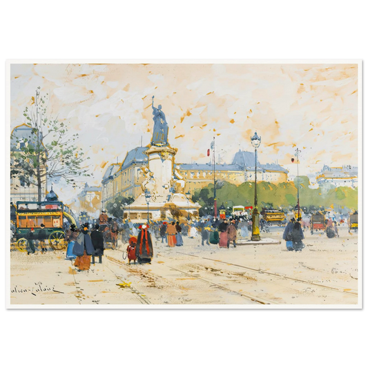 La Place De La République Art Print | Eugene Galien Laloue-Quipham Collections