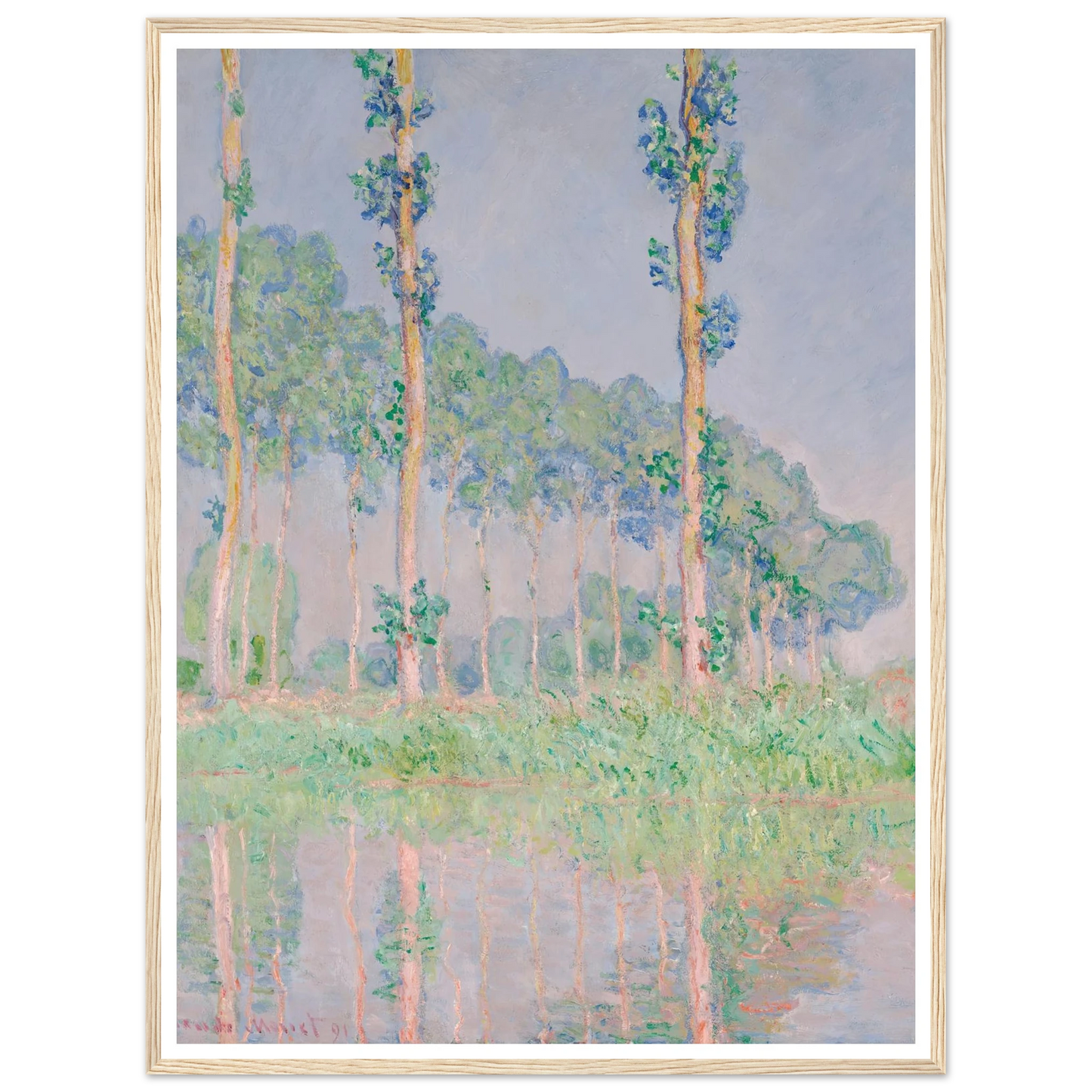 Poplars, Pink Effect (1891) Art Print | Claude Monet-Quipham Collections
