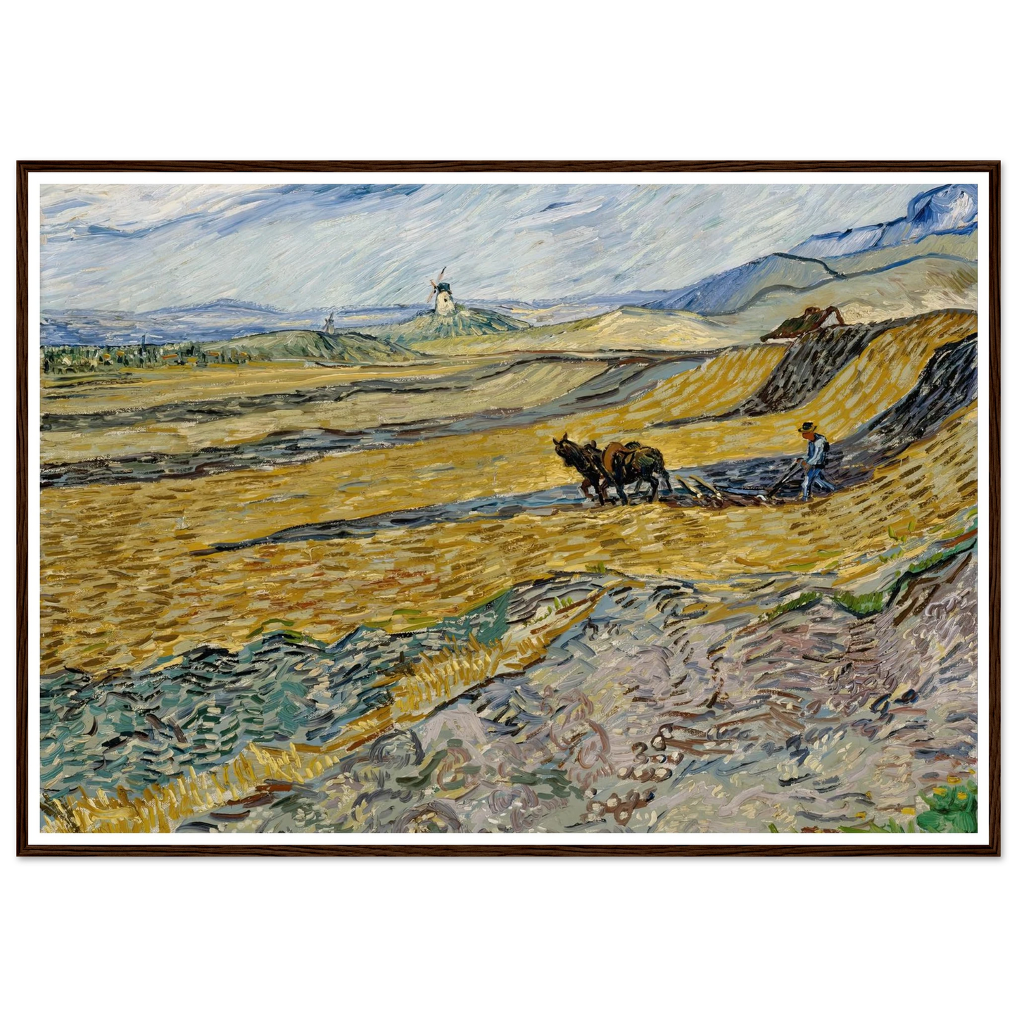 Enclosed Field with Ploughman (1889) Art Print | Vincent van Gogh-Quipham Collections
