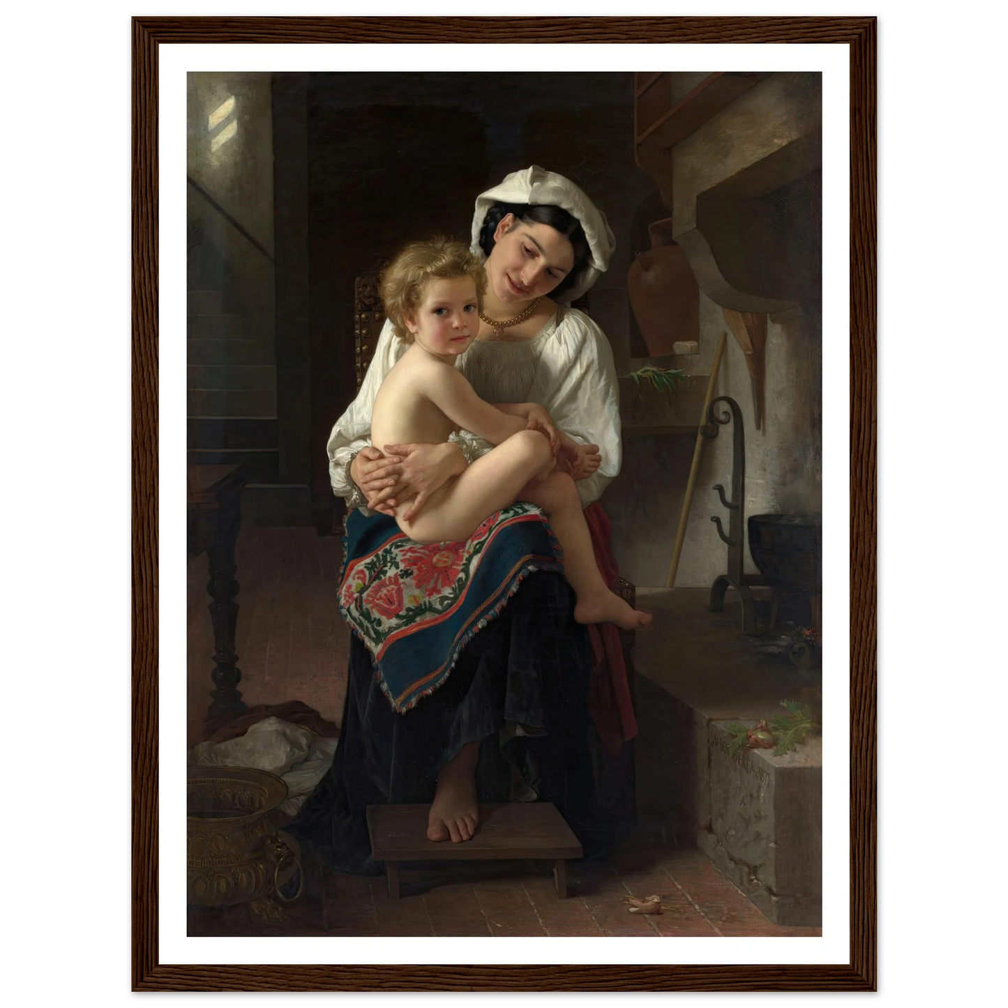 Young Mother Gazing at Her Child (1871) Art Print | William Bouguereau-Quipham Collections