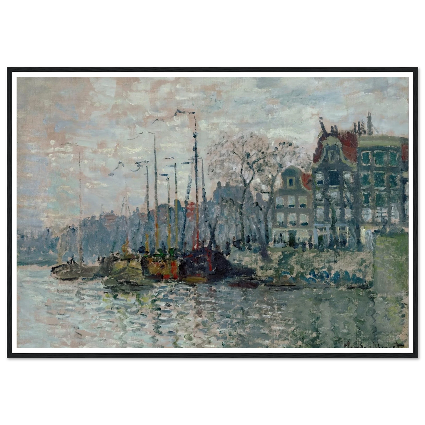 View of the Prins Hendrikkade and the Kromme Waal in Amsterdam (1874) Art Print | Claude Monet-Quipham Collections