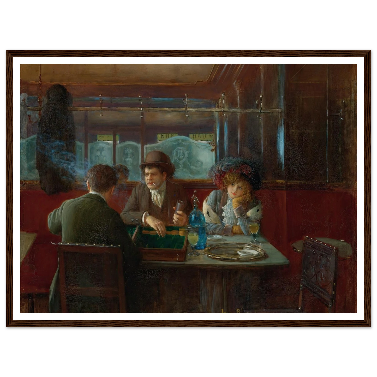 Backgammon At The Café Art Print | Jean Beraud-Quipham Collections