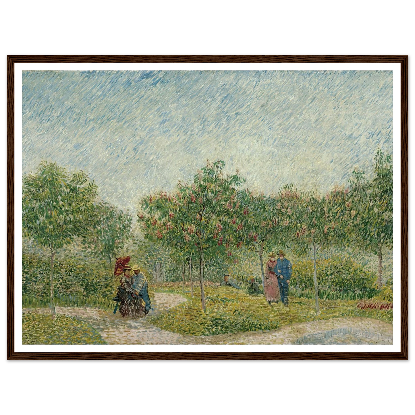 Garden in Montmarte with lovers (1887) Art Print | Vincent van Gogh-Quipham Collections