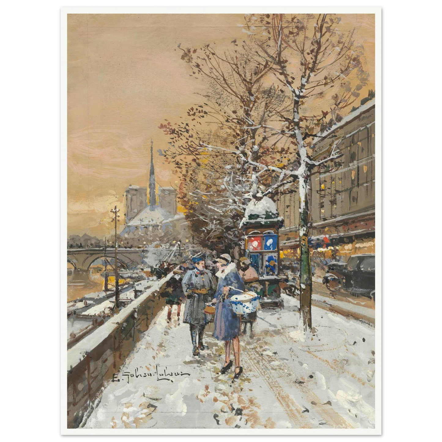 An assignation along the Seine Art Print | Eugene Galien Laloue-Quipham Collections