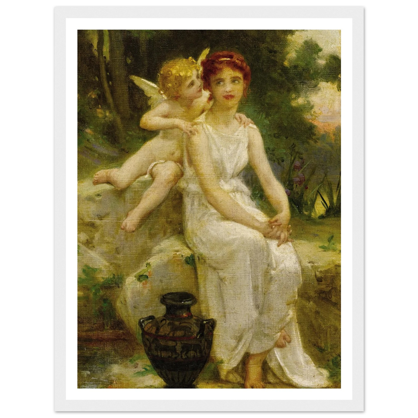 Cupid Whispering to a Young Maiden Art Print | Guillaume Seignac-Quipham Collections