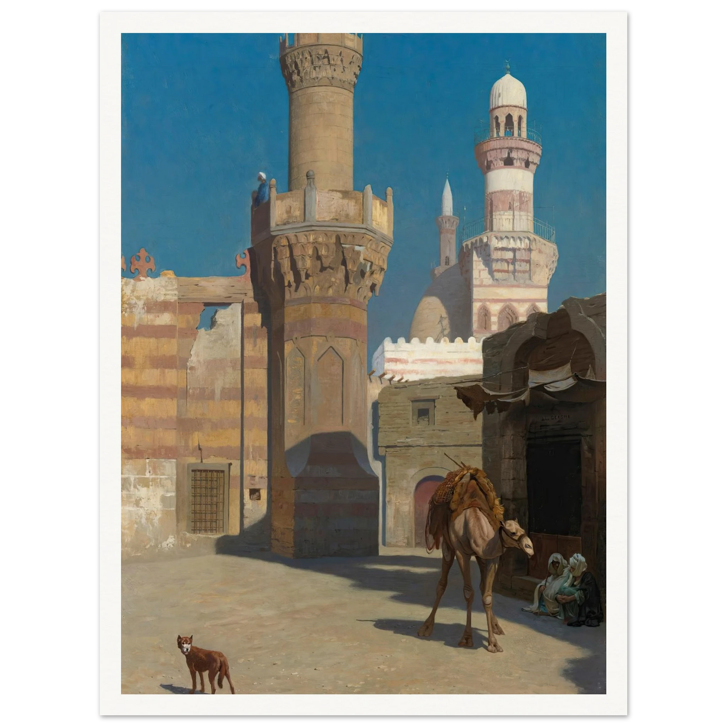 Une Journée Chaude Au Caire (Devant La Mosquée) Art Print | Jean Leon Gerome-Quipham Collections