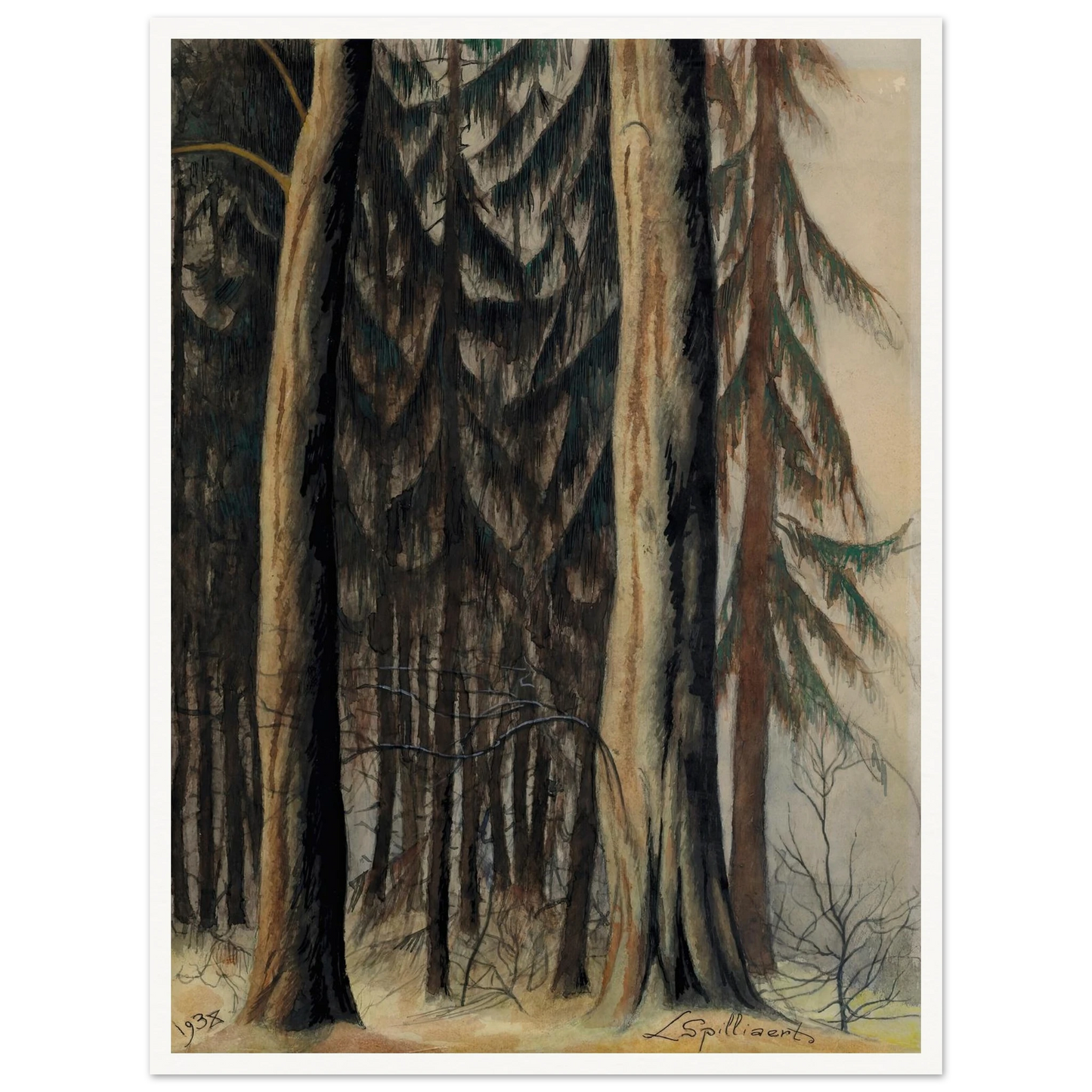 Forêt de sapins (1938) Art Print | Leon Spilliaert-Quipham Collections